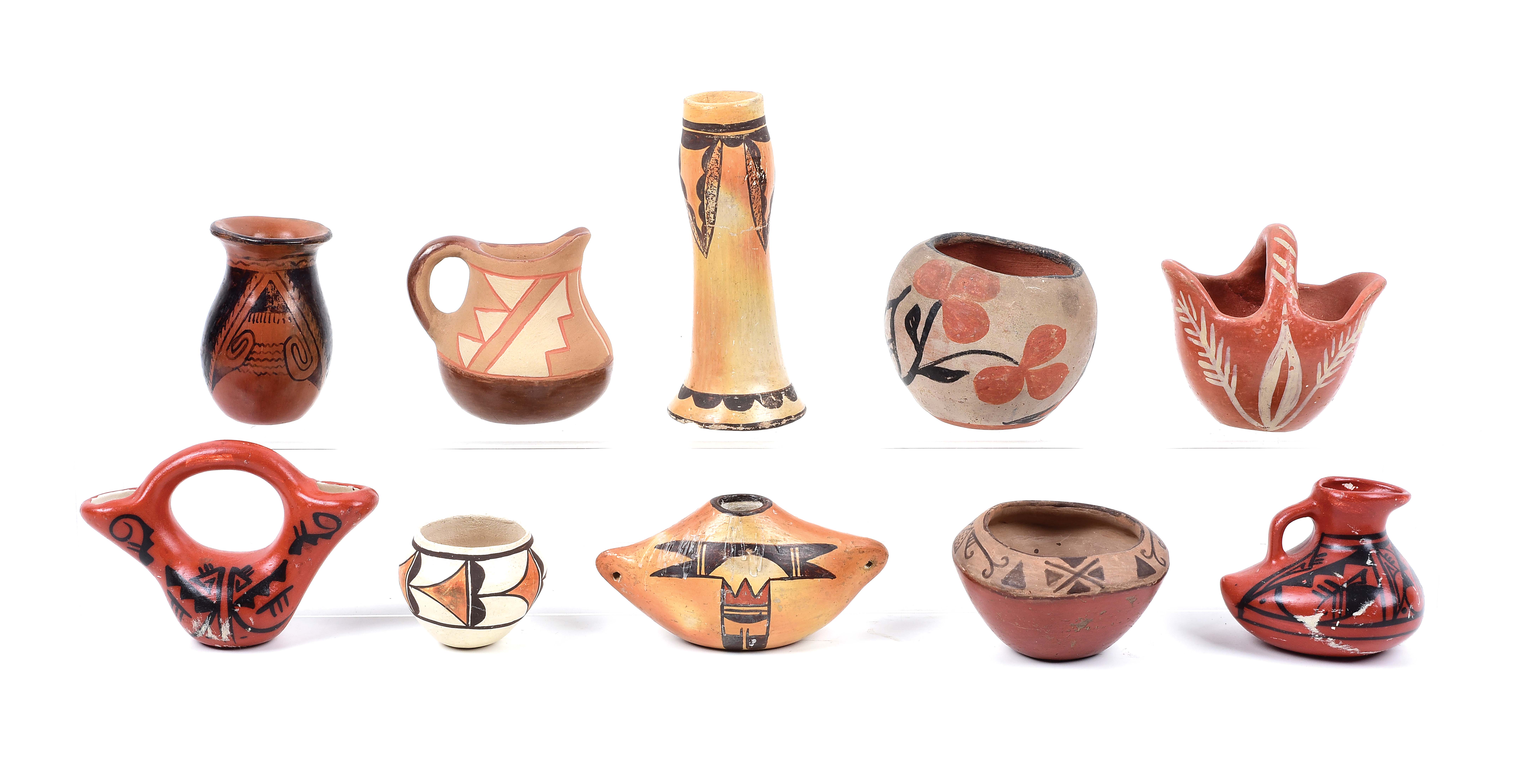 Lot Detail LOT OF 10 NATIVE AMERICAN POTTERY ITEMS.