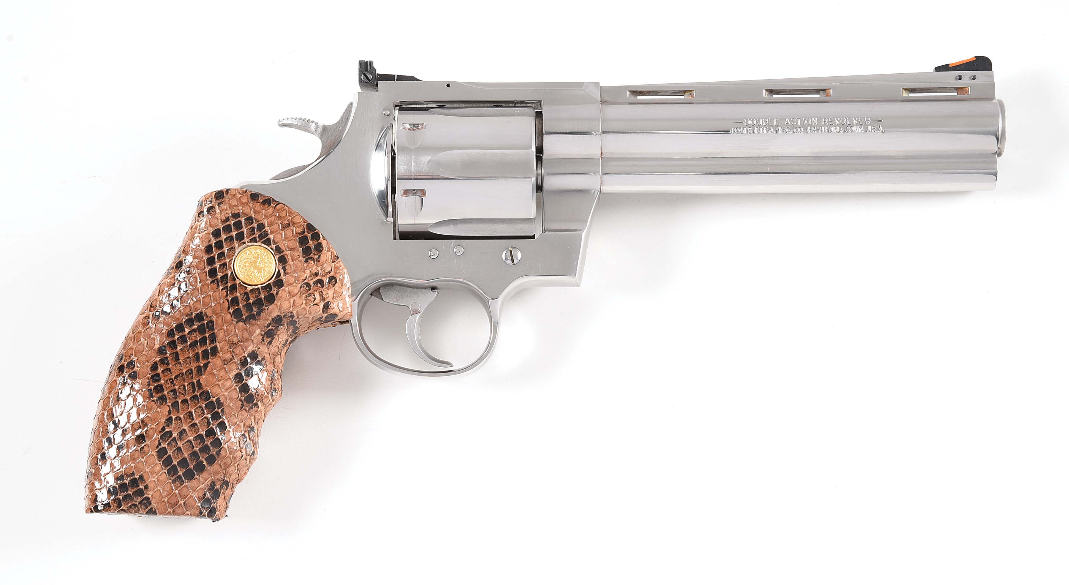 (M) COLT ANACONDA DOUBLE ACTION REVOLVER WITH SNAKESKIN GRIPS AND EXTRA