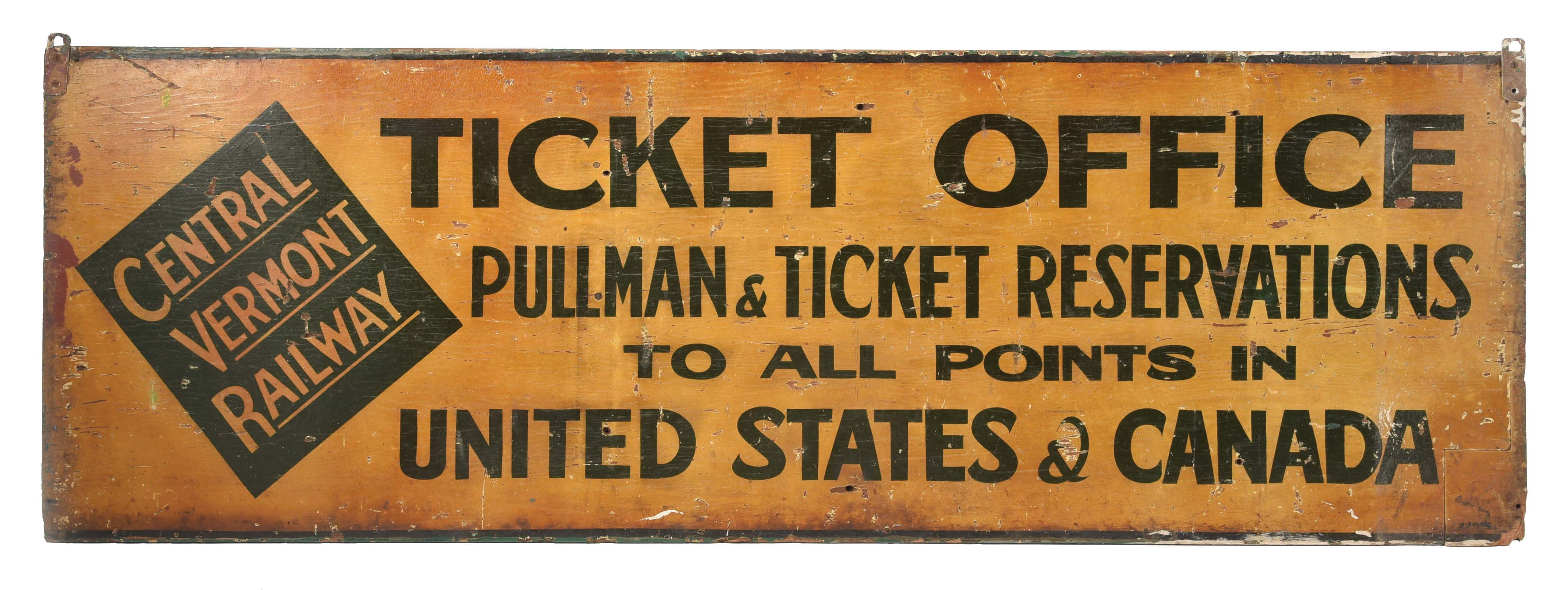 Lot Detail CENTRAL VERMONT RAILWAY TICKET OFFICE WOODEN RAILROAD