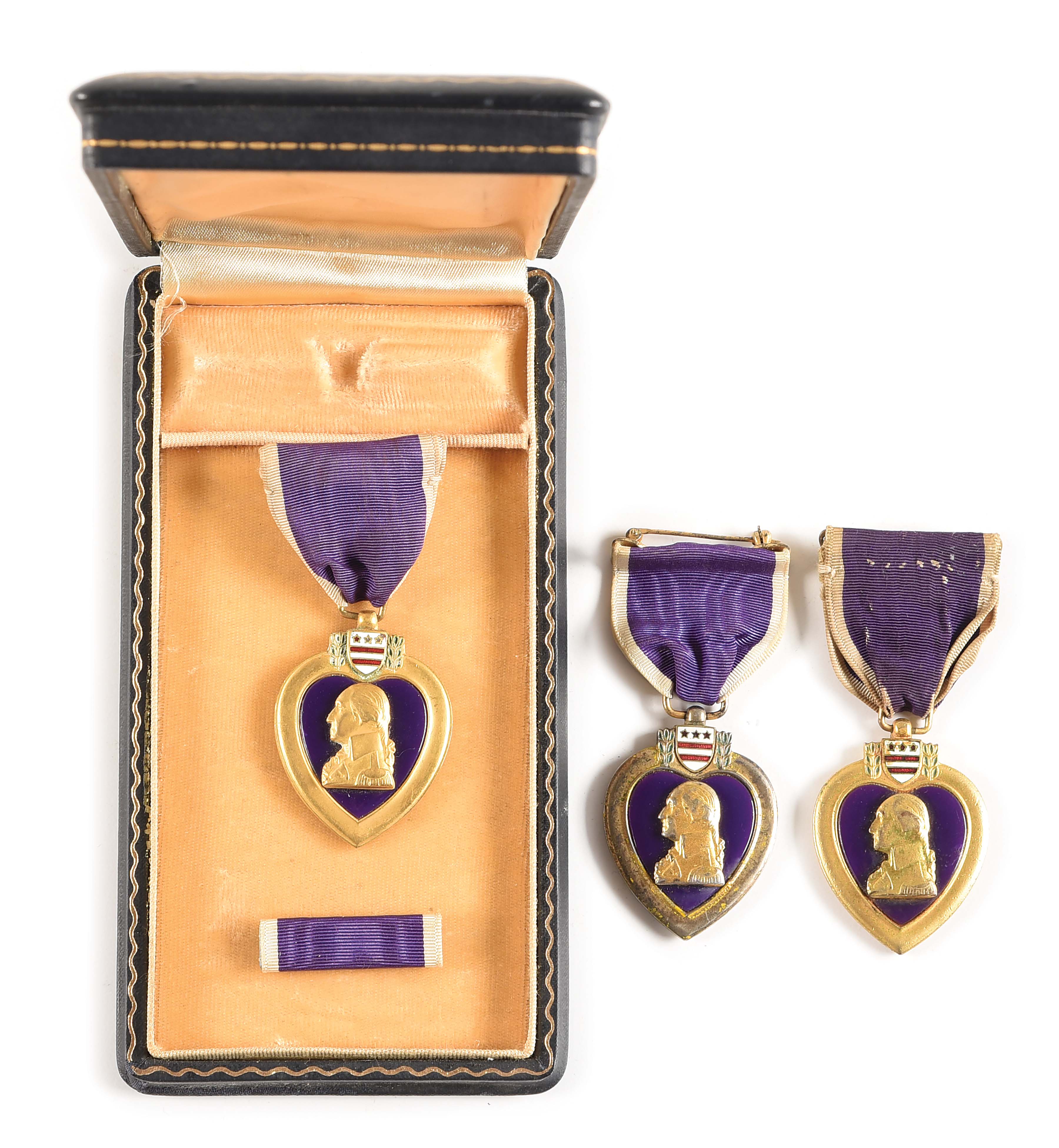 Lot Detail LOT OF 3 ENGRAVED PURPLE HEART MEDALS