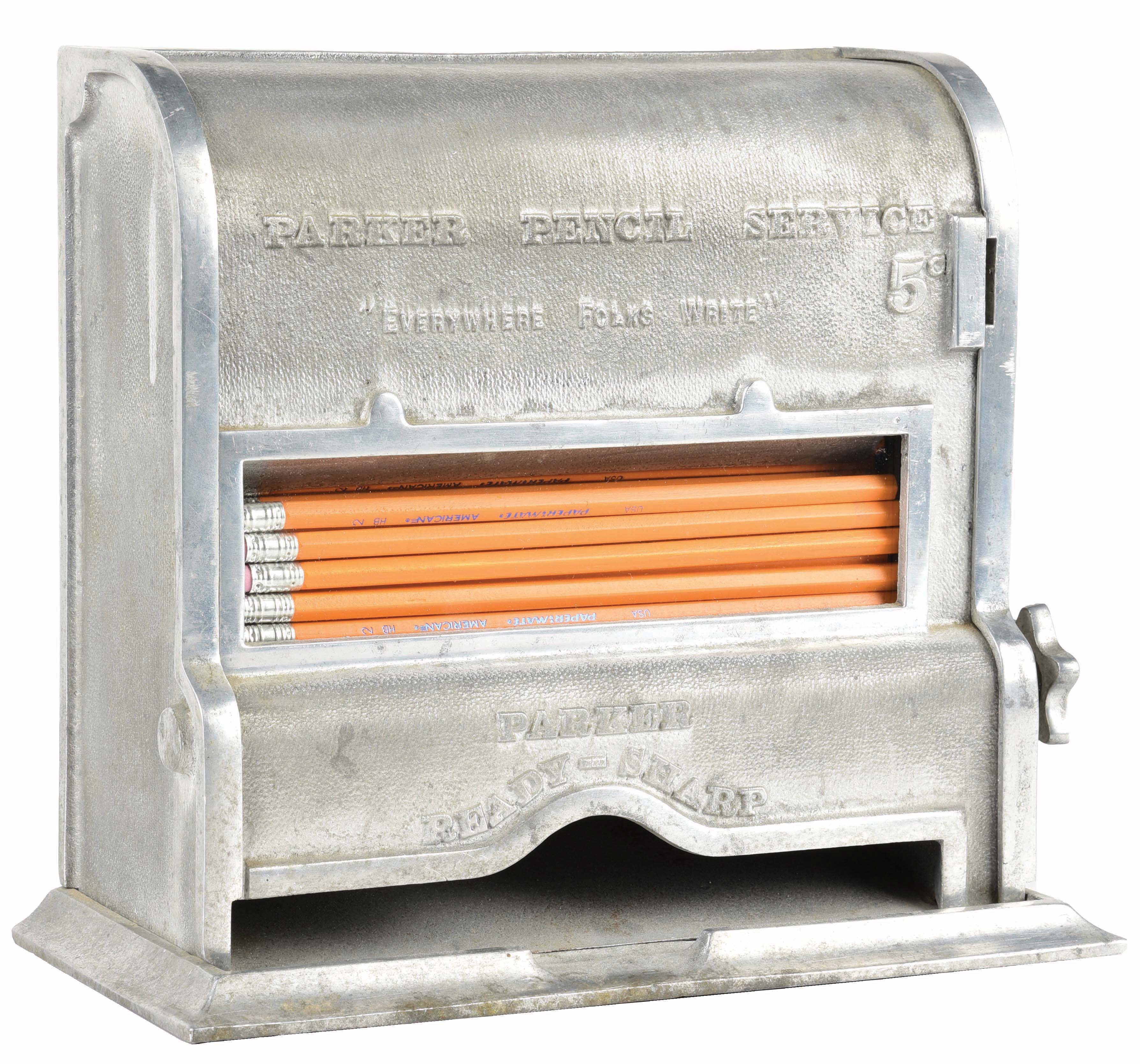 Lot Detail COINOPERATED PARKER PENCIL VENDING MACHINE.