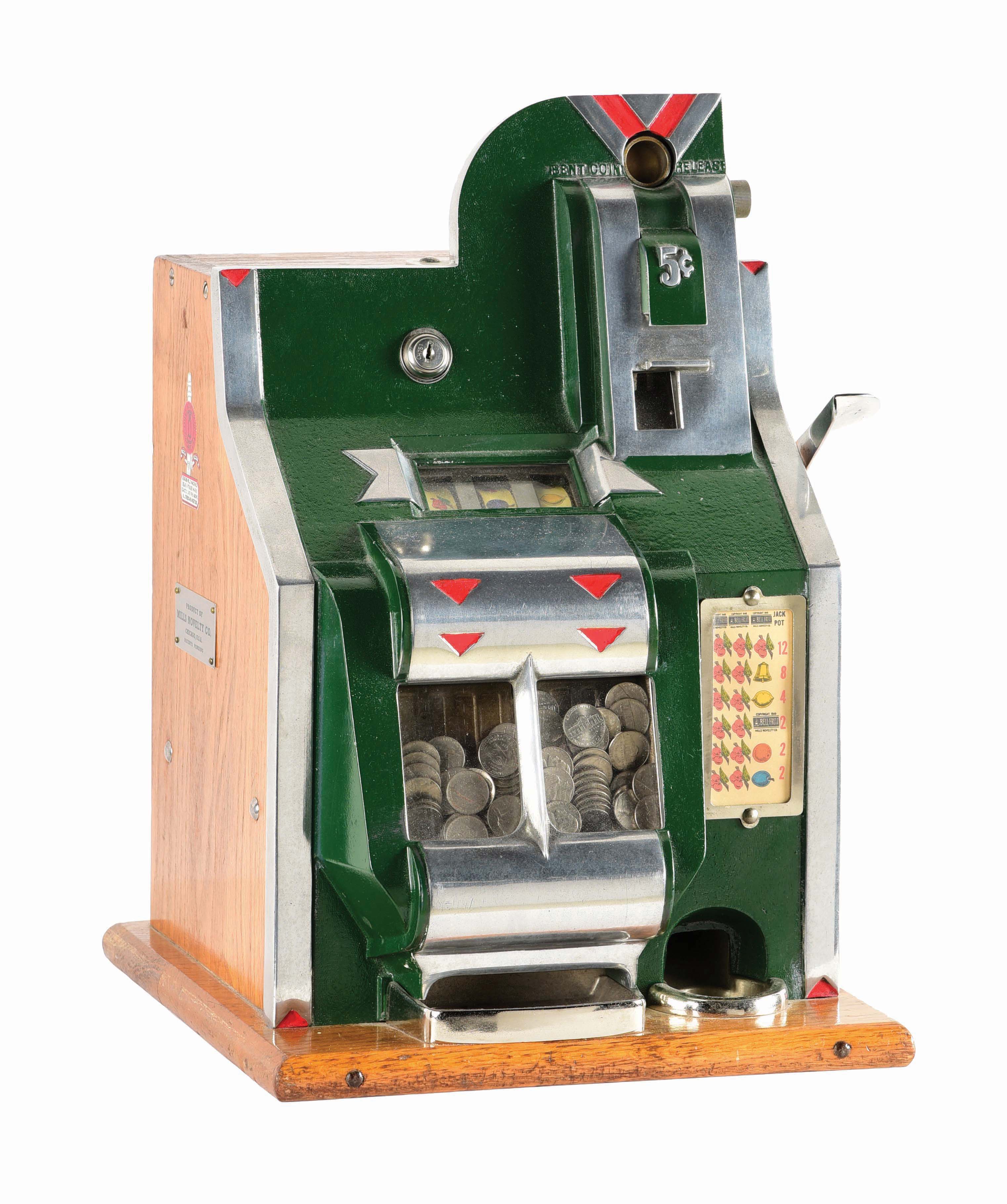 Lot Detail 5¢ MILLS QT CHEVRON SLOT MACHINE.