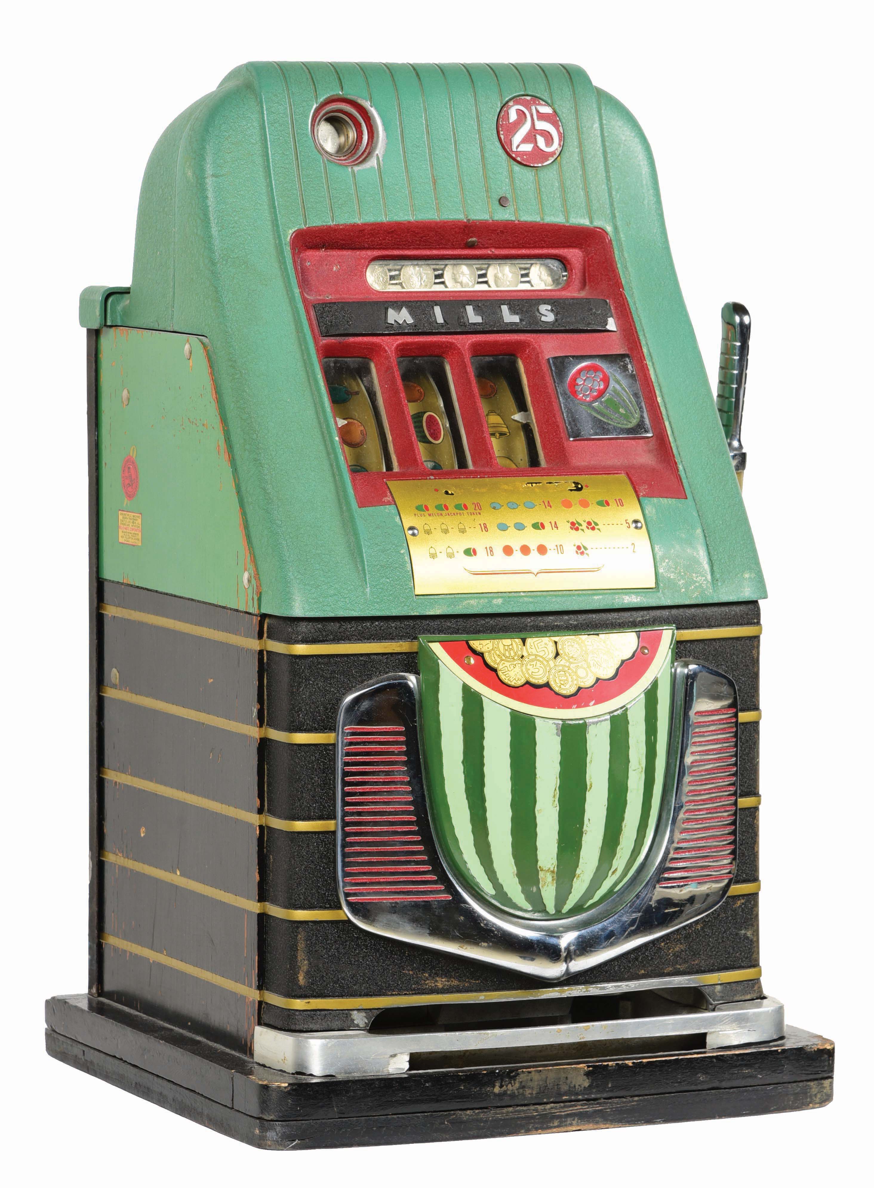 Lot Detail 25¢ MILLS MELON BELL HIGHTOP SLOT MACHINE.