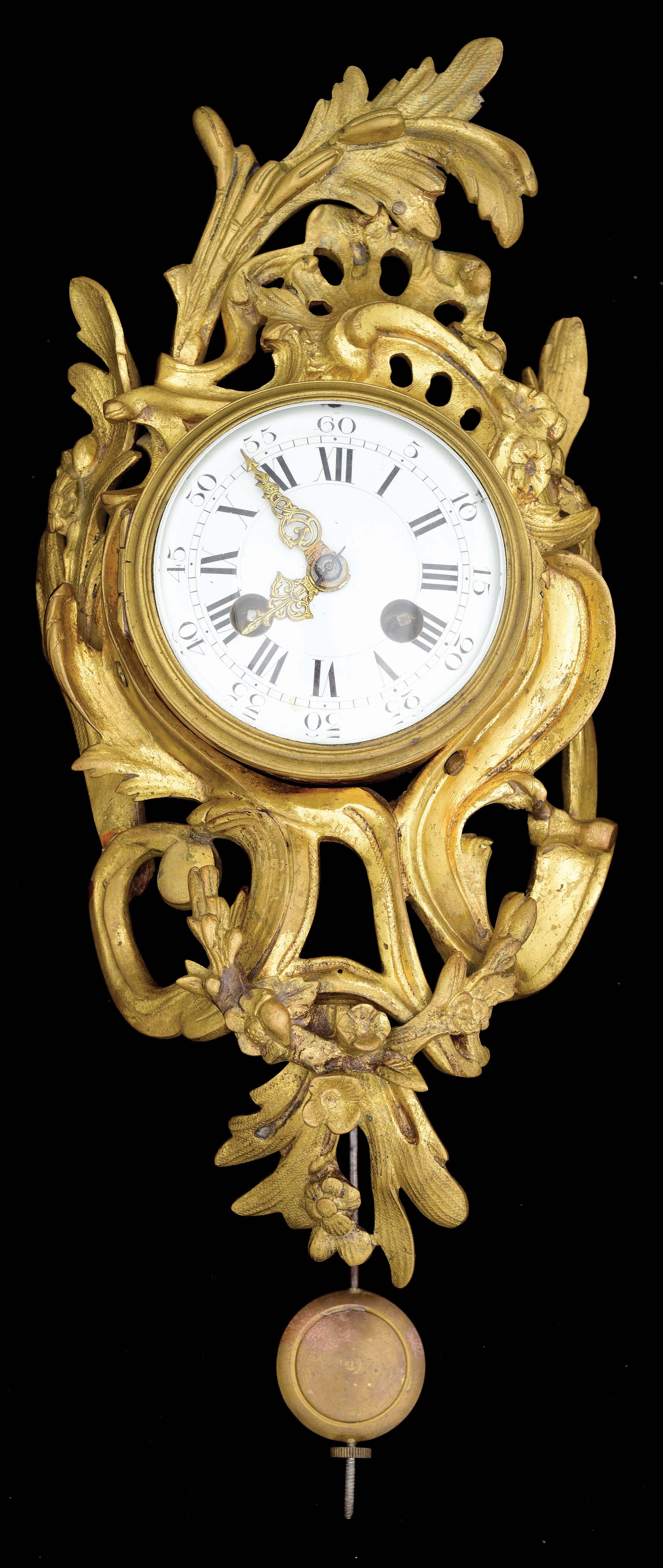 Lot Detail SMALL FRENCH GILT WALL CLOCK.