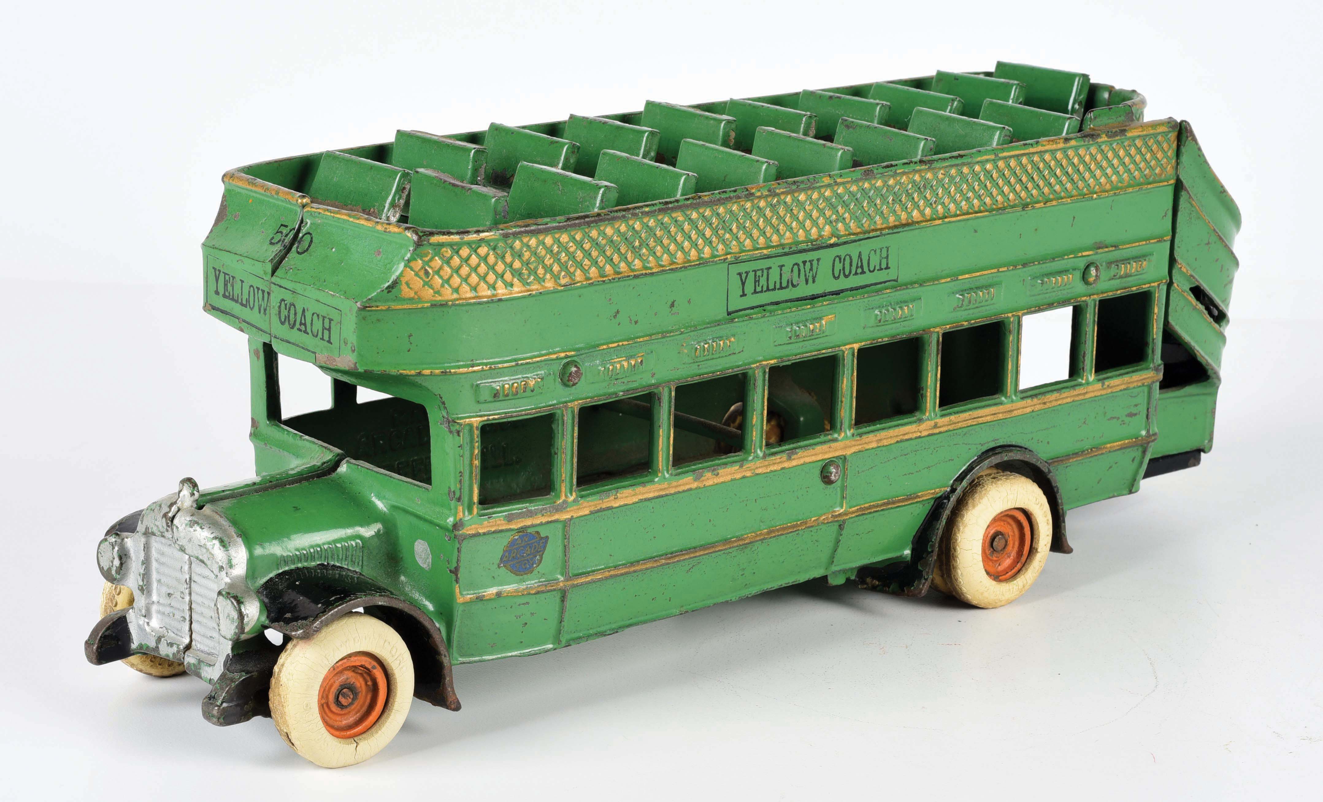 Lot Detail ARCADE CAST IRON DOUBLE DECKER BUS YELLOW COACH.