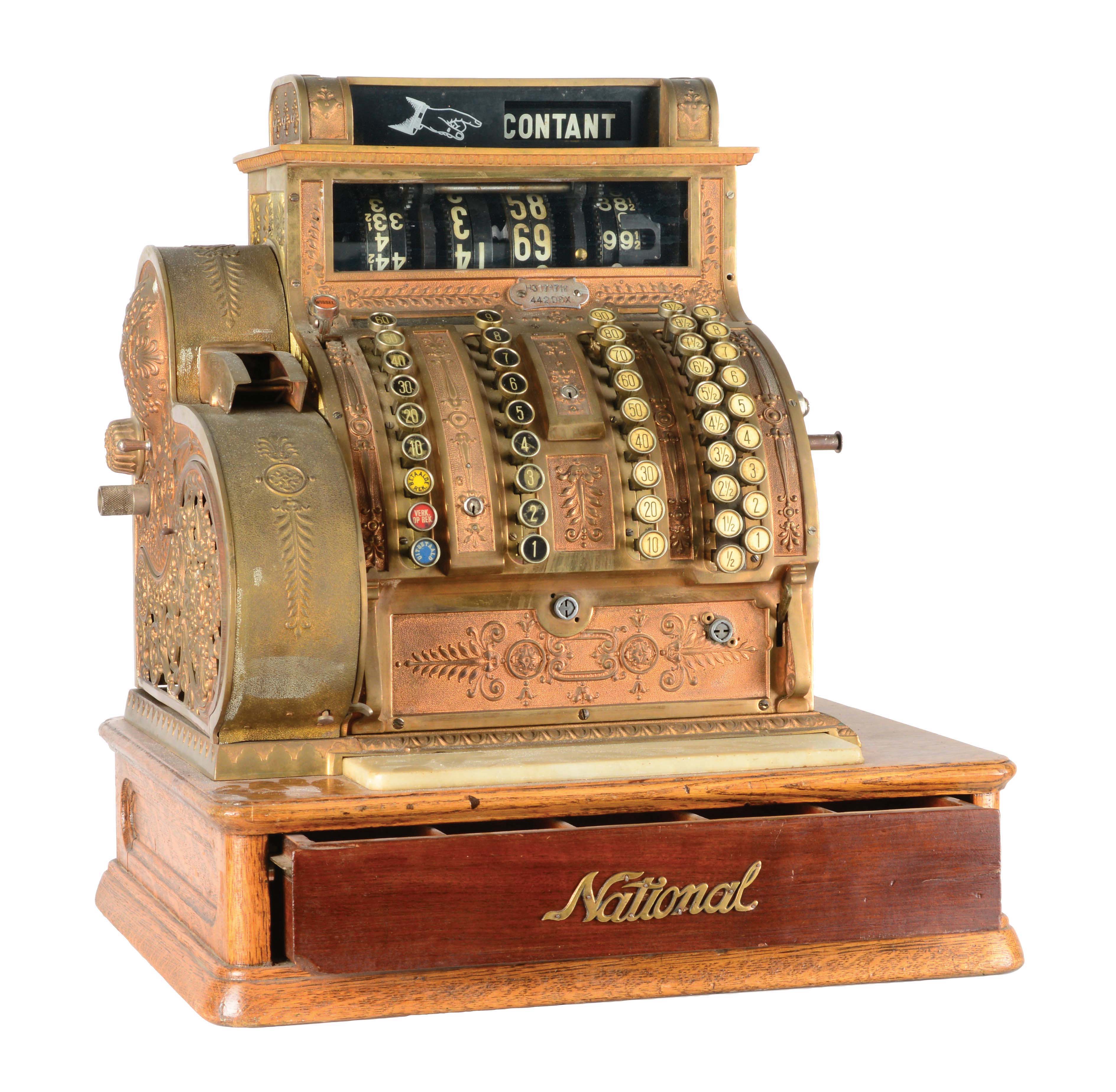 Lot Detail NATIONAL CASH REGISTER MODEL 442DBX SERIAL NUMBER H317171K.