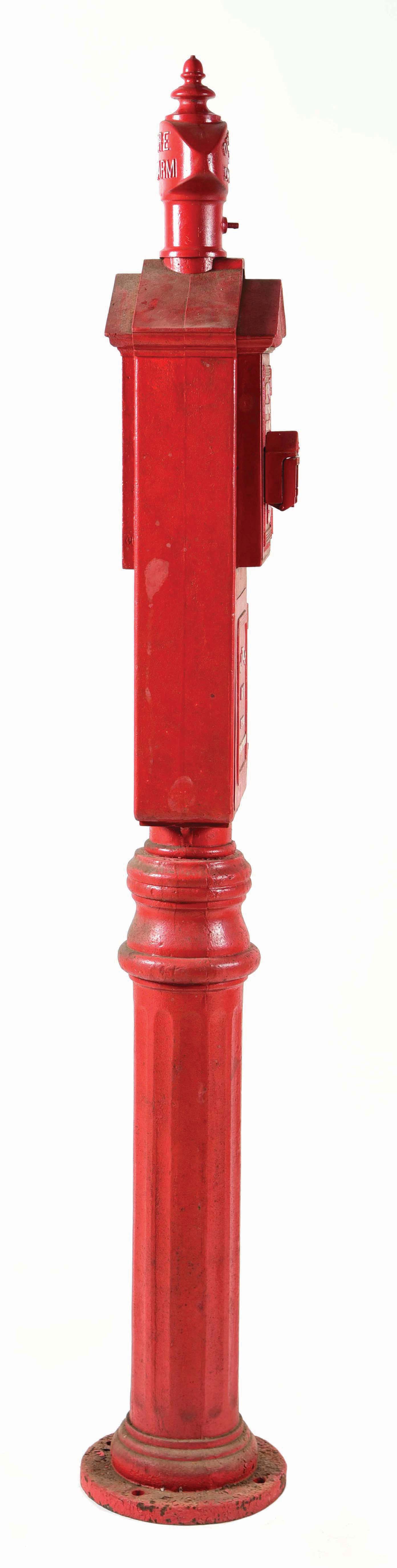 Lot Detail GAMEWELL CAST IRON FIRE ALARM BOX ON FLUTED CAST IRON BASE.