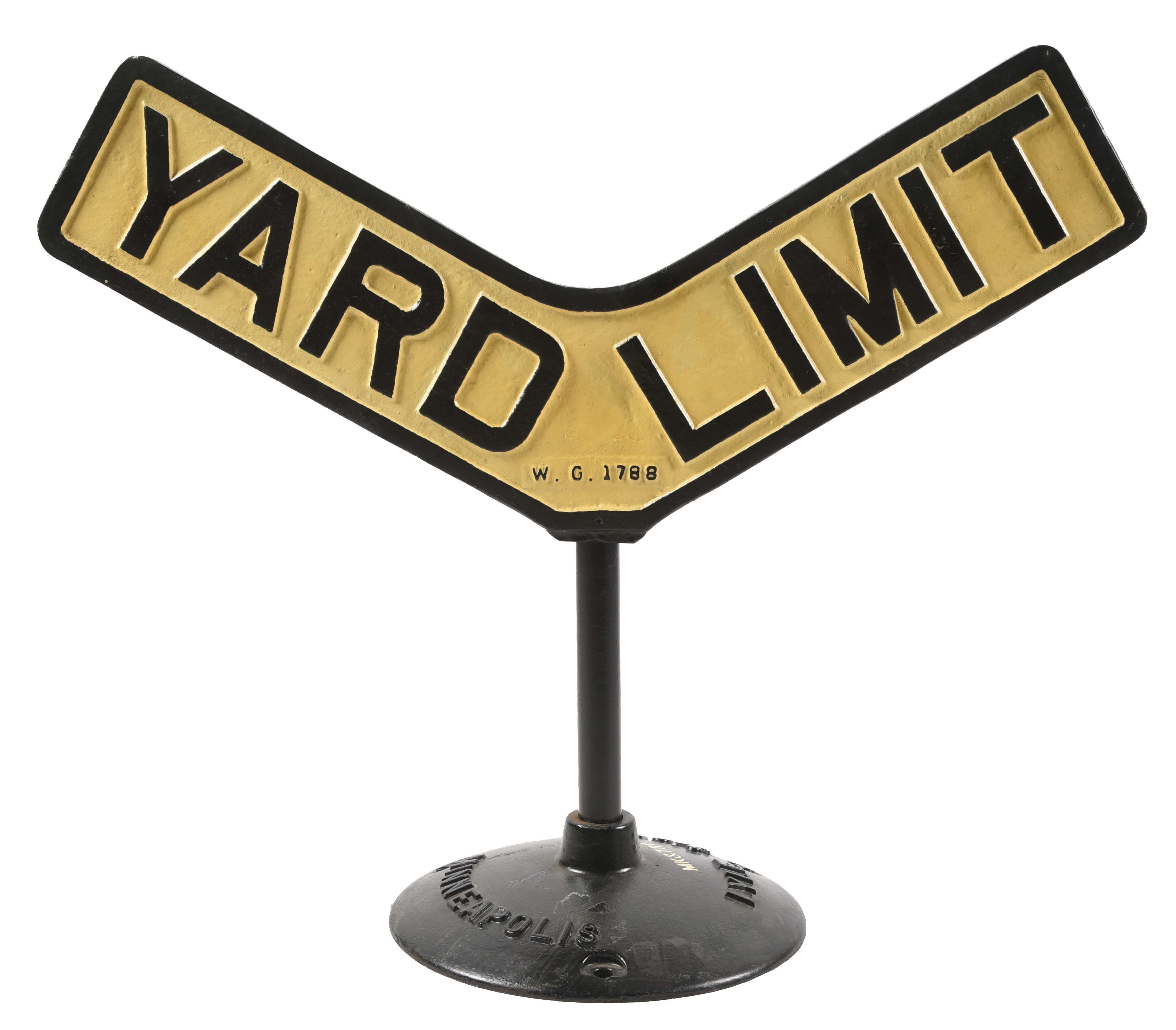 Lot Detail RAILROAD "YARD LIMIT" SIGN.