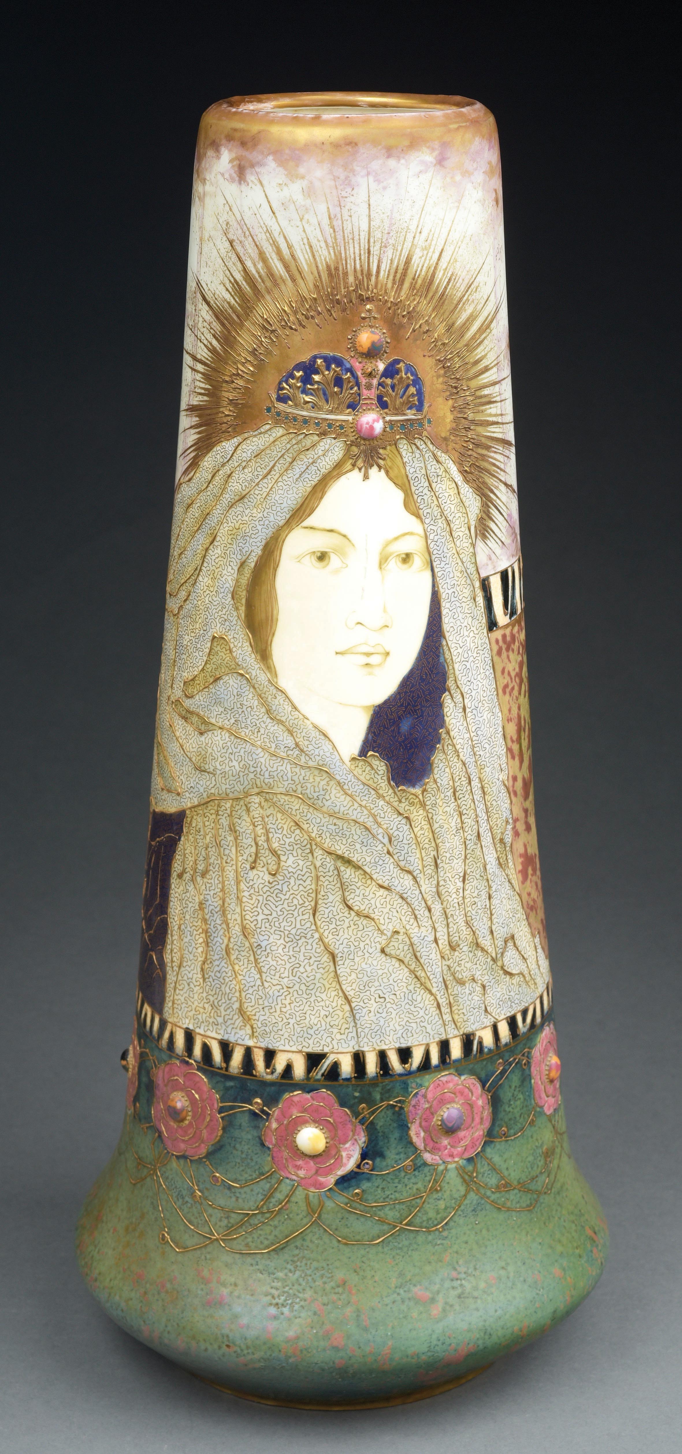 Lot Detail AMPHORA MONUMENTAL VEILED LADY VASE.