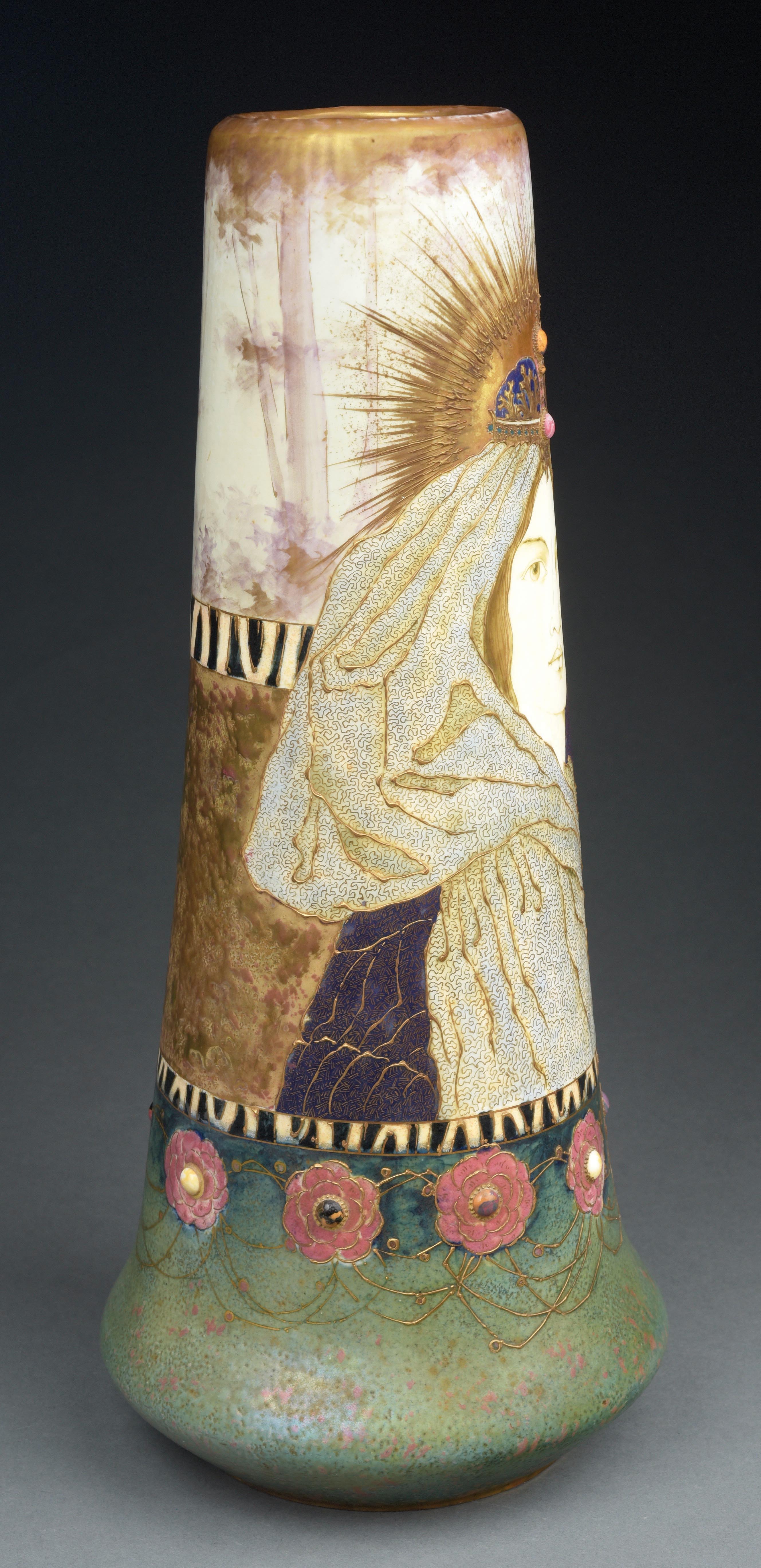 Lot Detail AMPHORA MONUMENTAL VEILED LADY VASE.