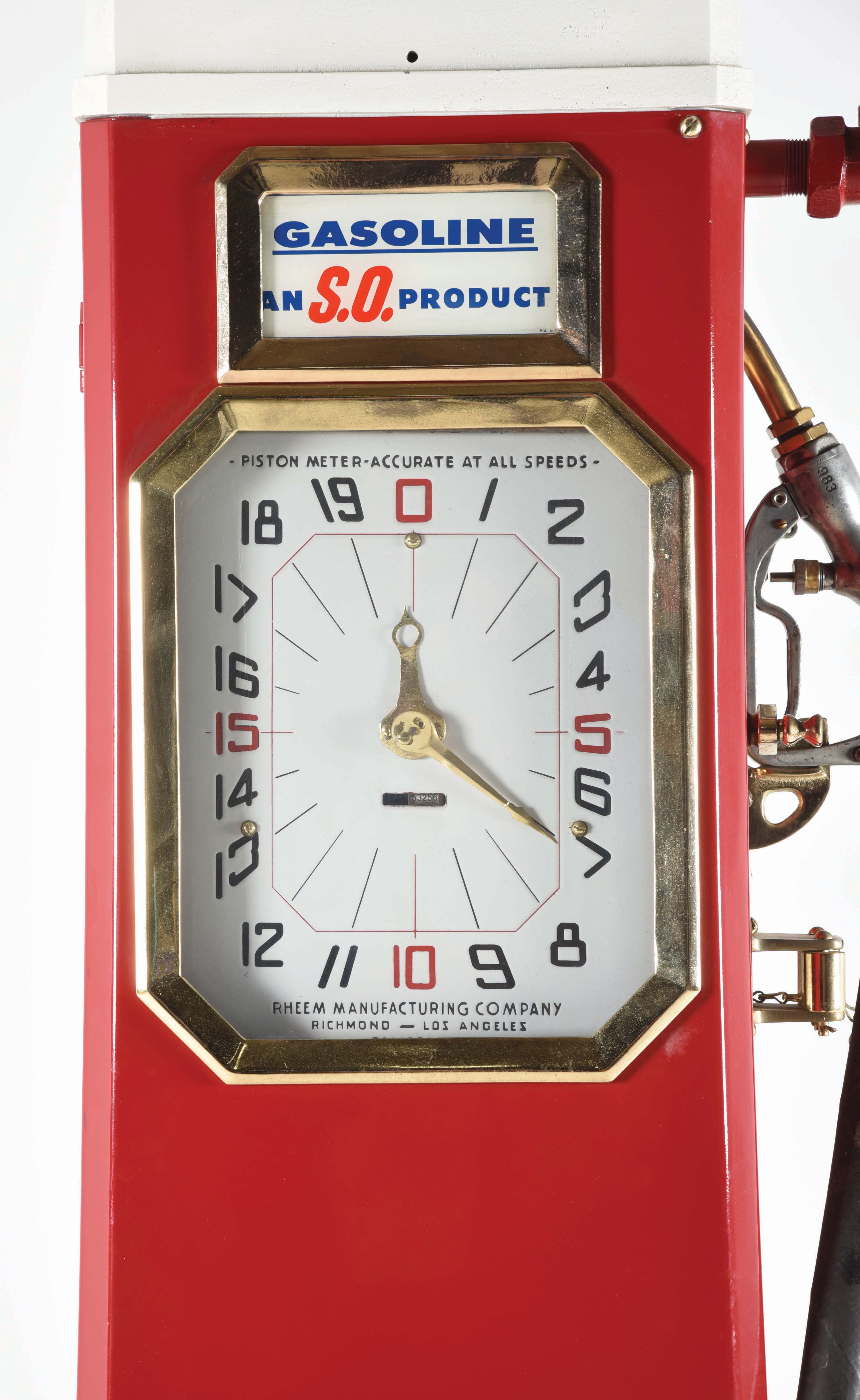 Lot Detail RHEEM MODEL 34 CLOCK FACE GAS PUMP RESTORED IN STANDARD