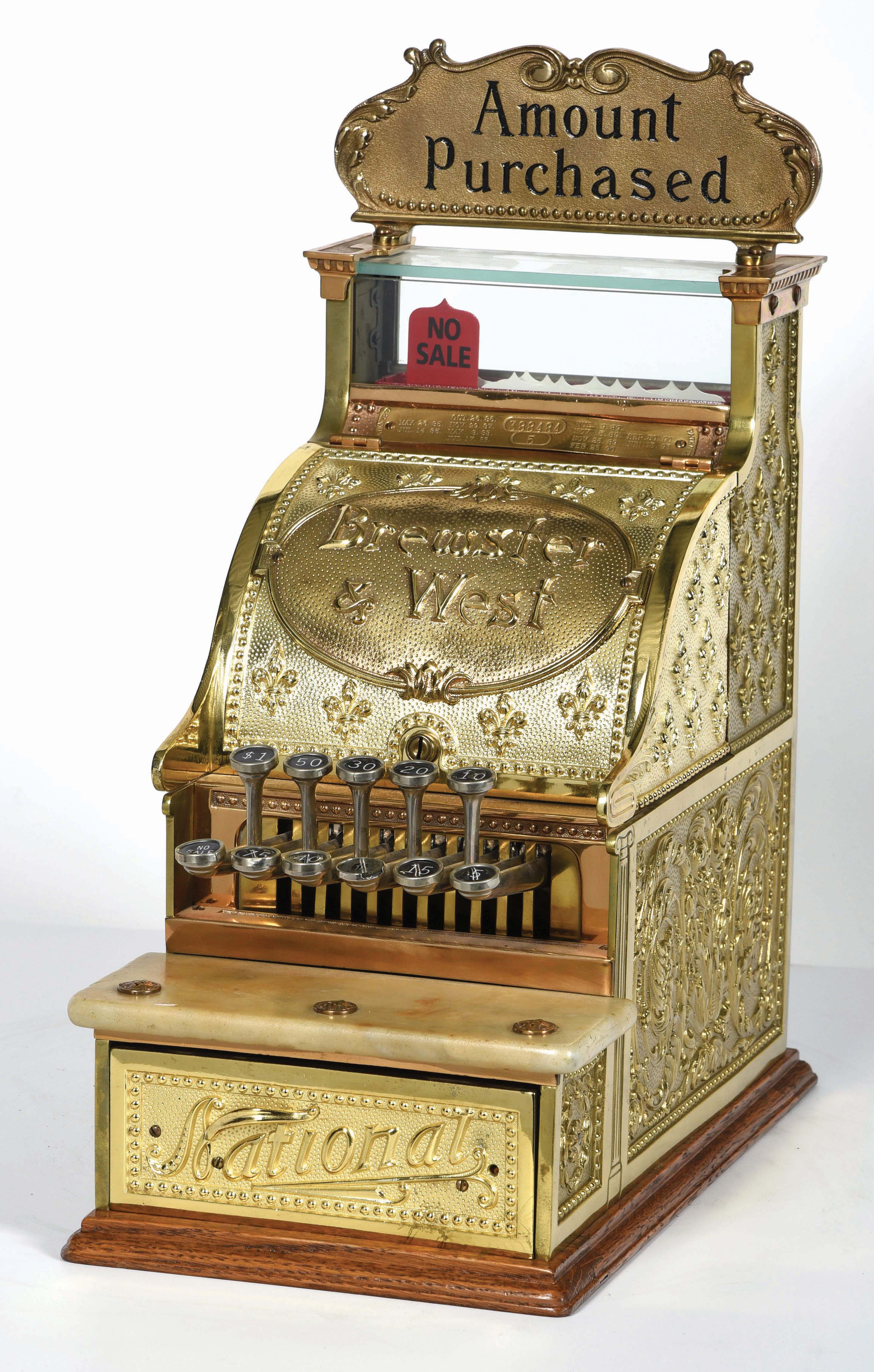 NATIONAL CASH REGISTER MODEL 5 BREWSTER & WEST CASH REGISTER