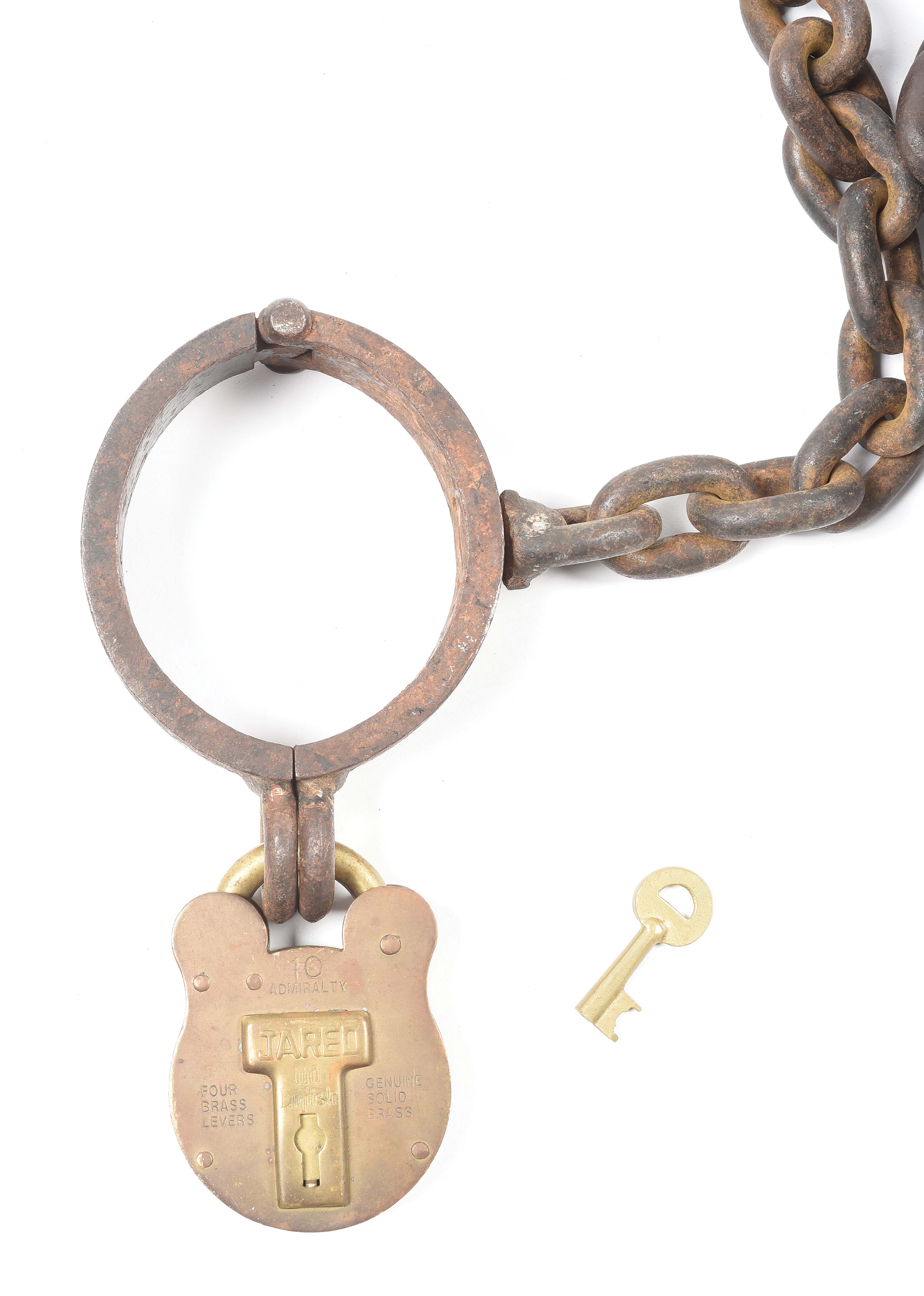 Lot Detail ANTIQUE BALL AND CHAIN WITH BRASS PADLOCK.