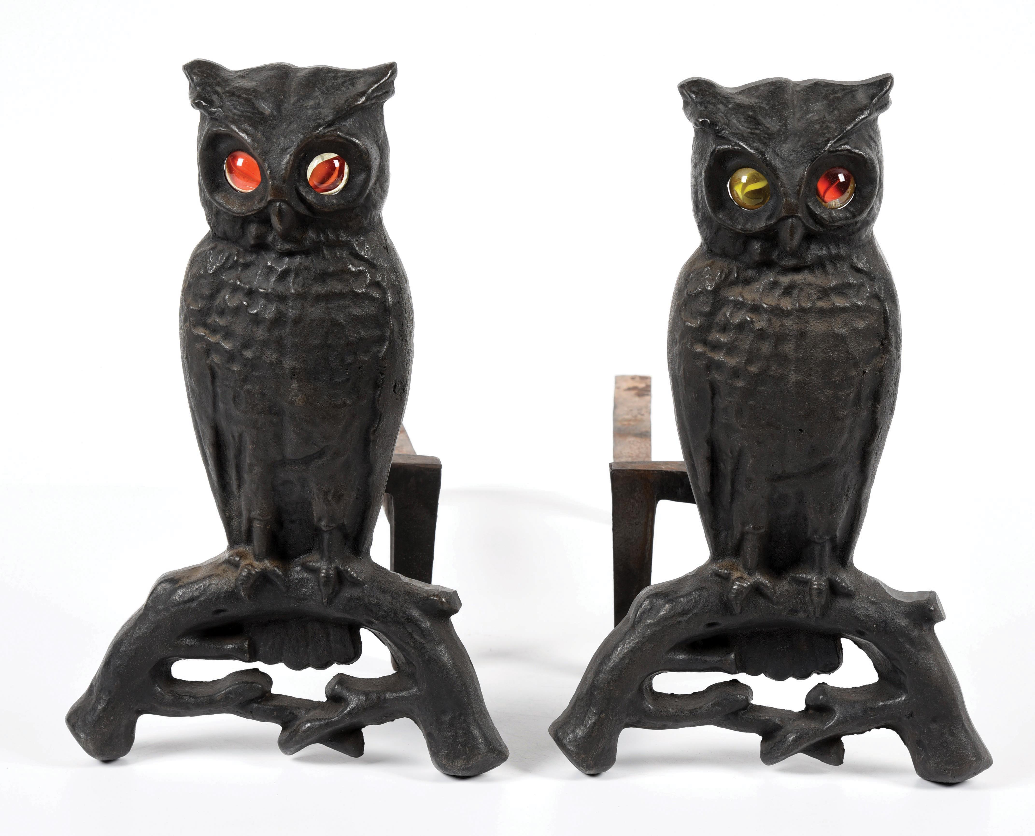Lot Detail PAIR OF HEYWOOD WAKEFIELD OWL FIREPLACE ANDIRONS.