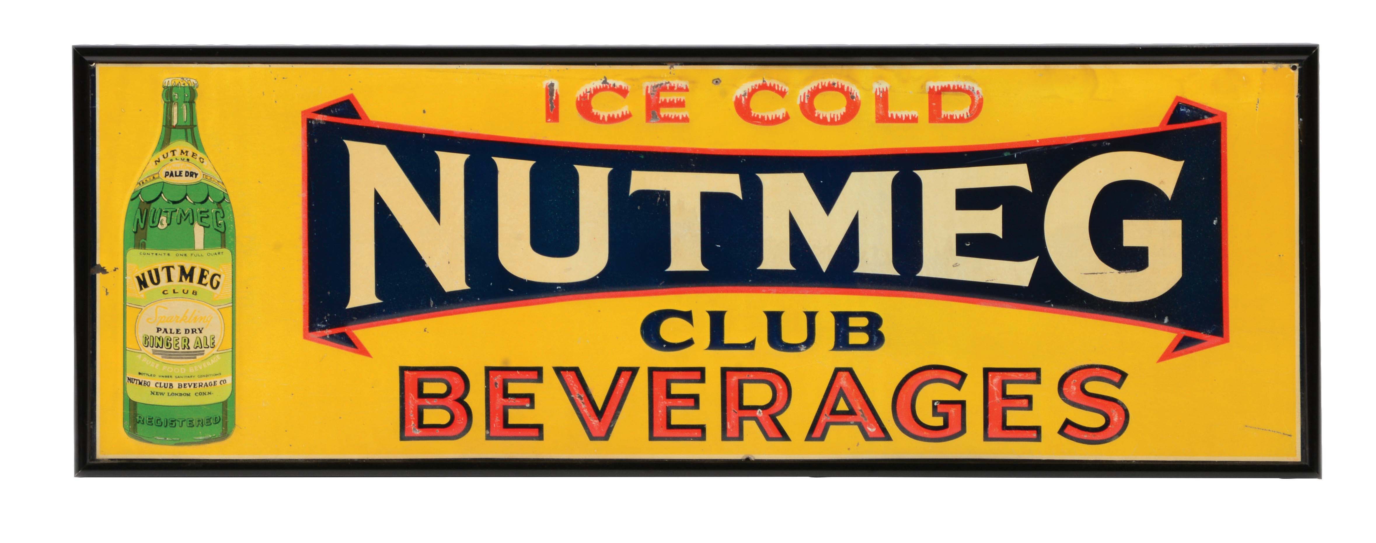 Lot Detail EMBOSSED TIN NUTMEG BEVERAGES SIGN.