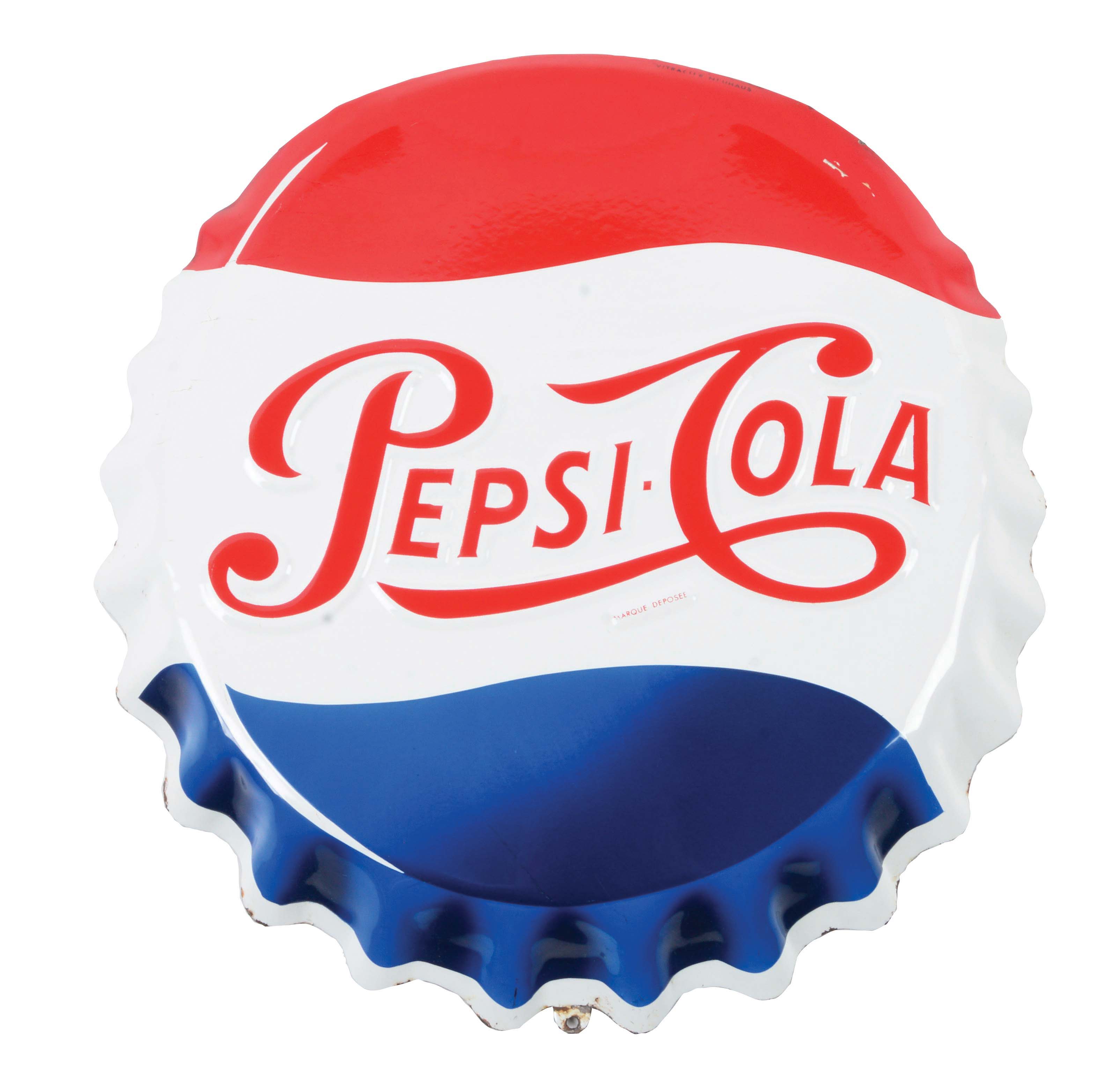 Lot Detail PEPSICOLA BOTTLE CAP SIGN.