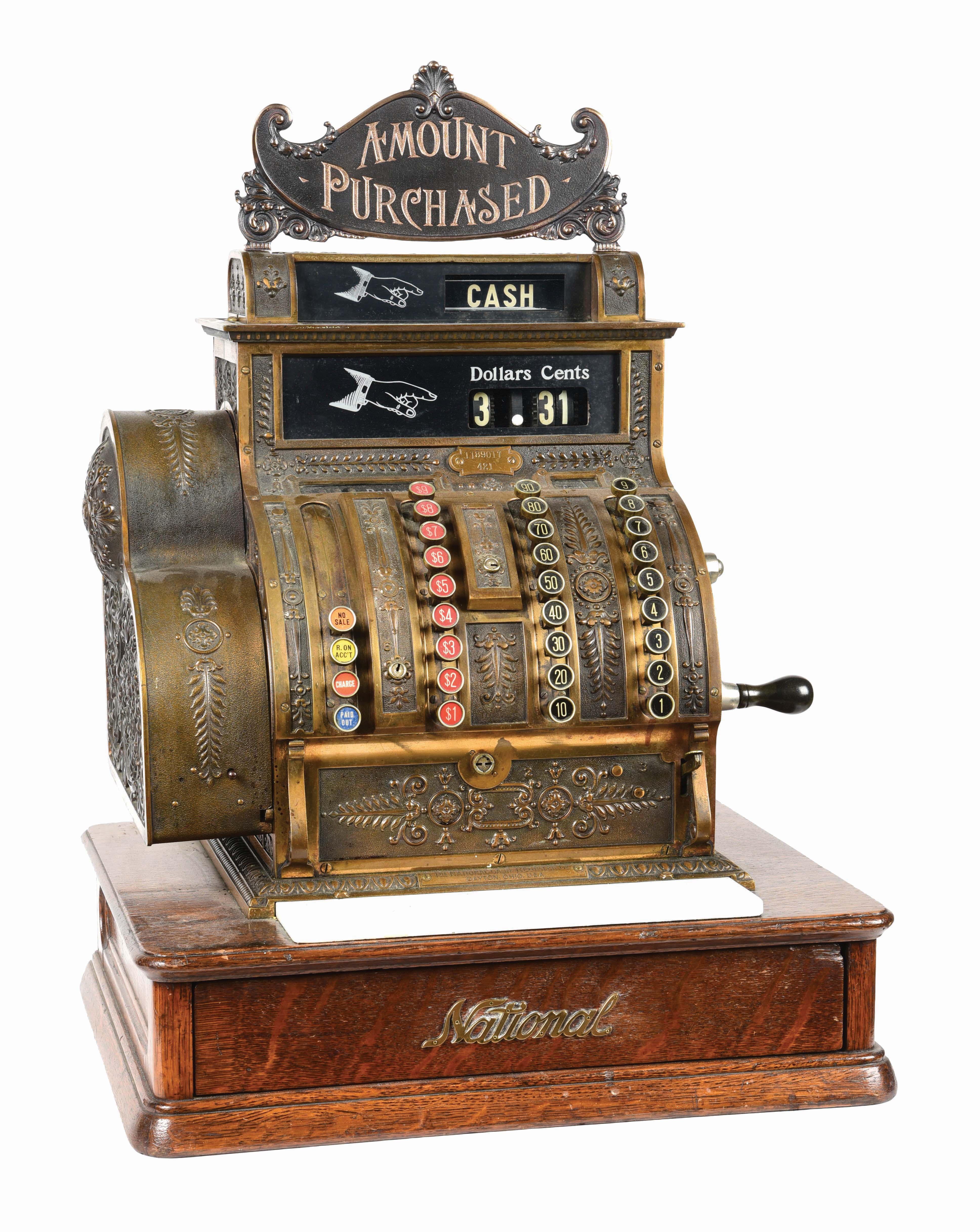 Lot Detail NATIONAL CASH REGISTER MODEL 421 SERIAL NUMBER 1189017.