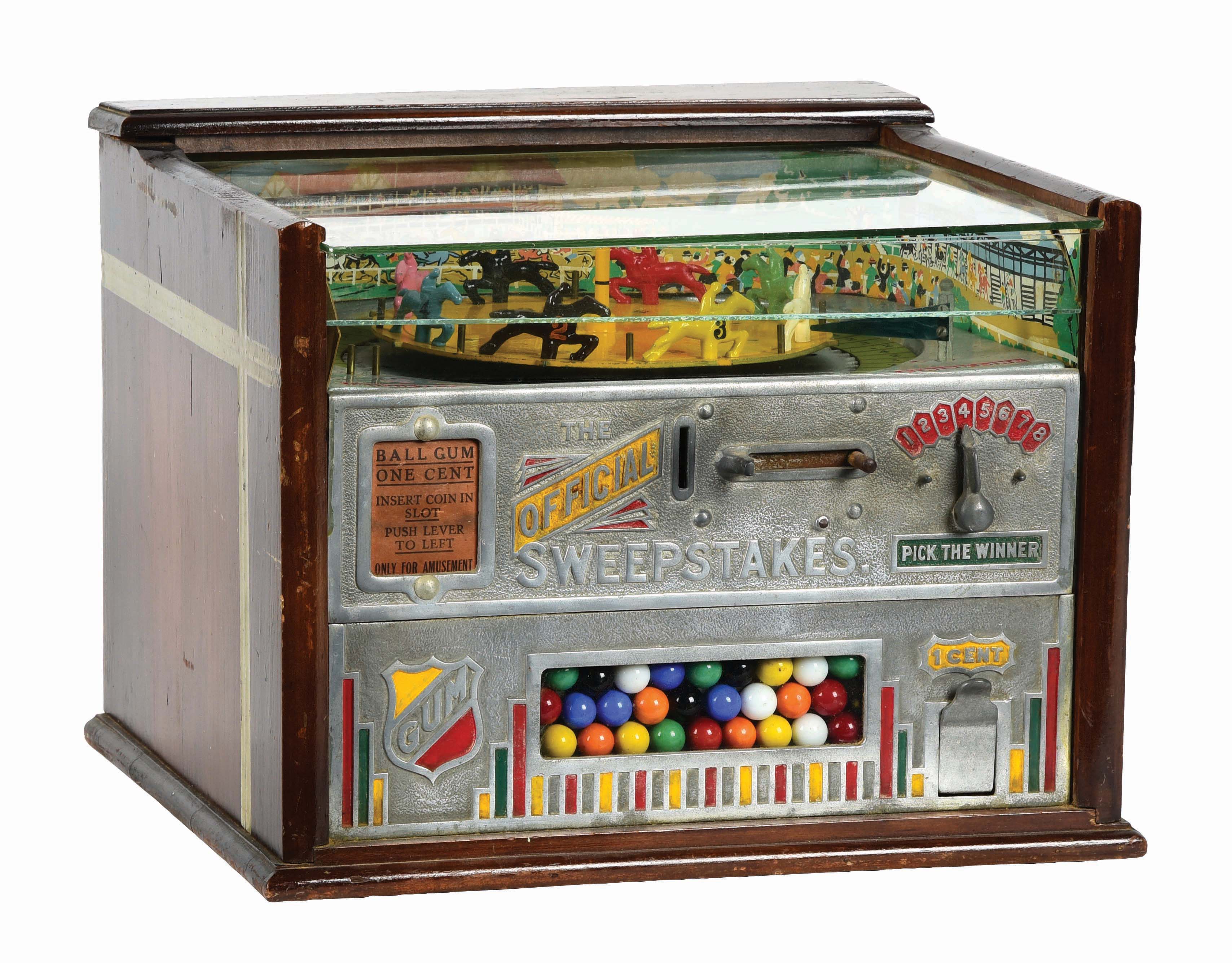 Lot Detail 1¢ ROCKOLA THE OFFICIAL SWEEPSTAKES HORSE RACING TRADE