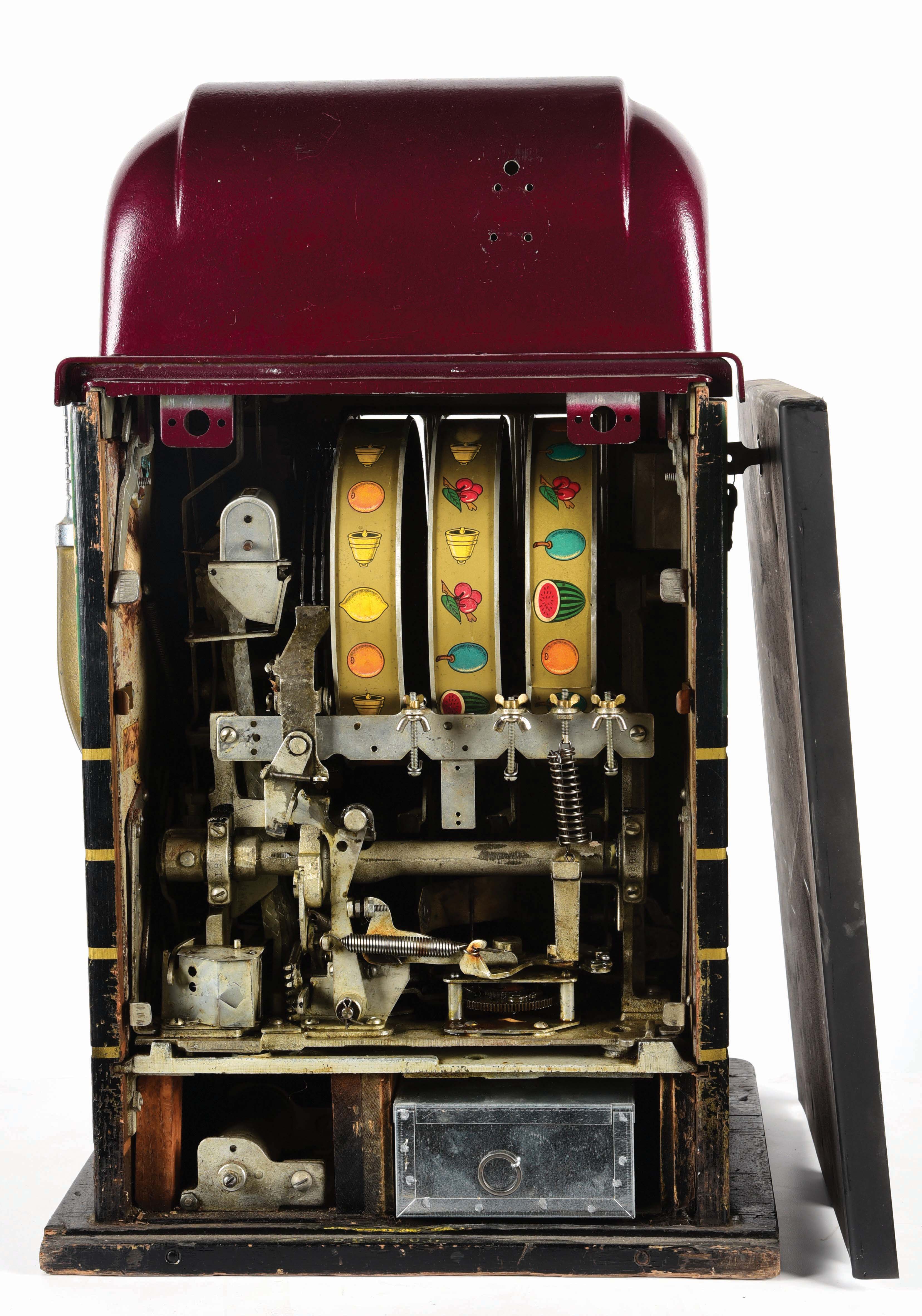 Lot Detail 5¢ MILLS HIGH TOP SLOT MACHINE IN WATERMELON MOTIF.