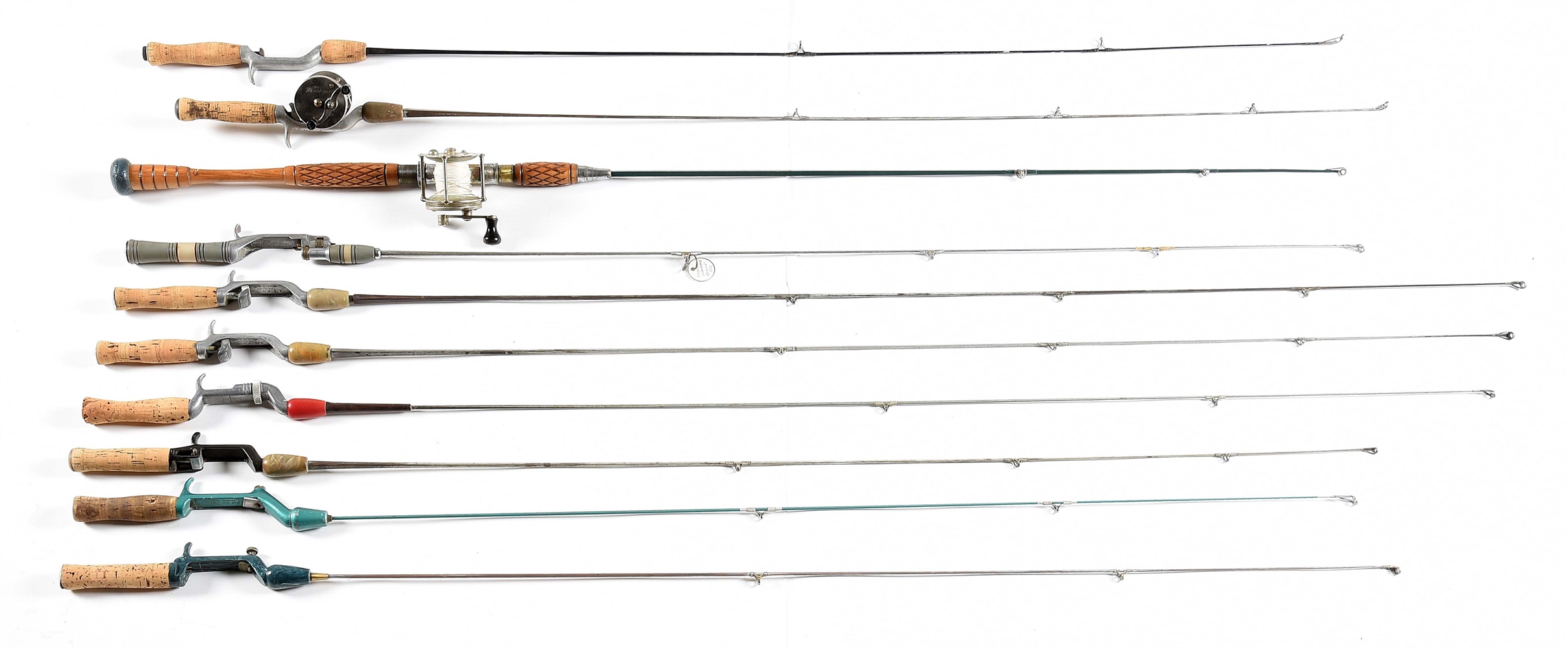 Lot Detail LOT OF 10 STEEL FISHING RODS.