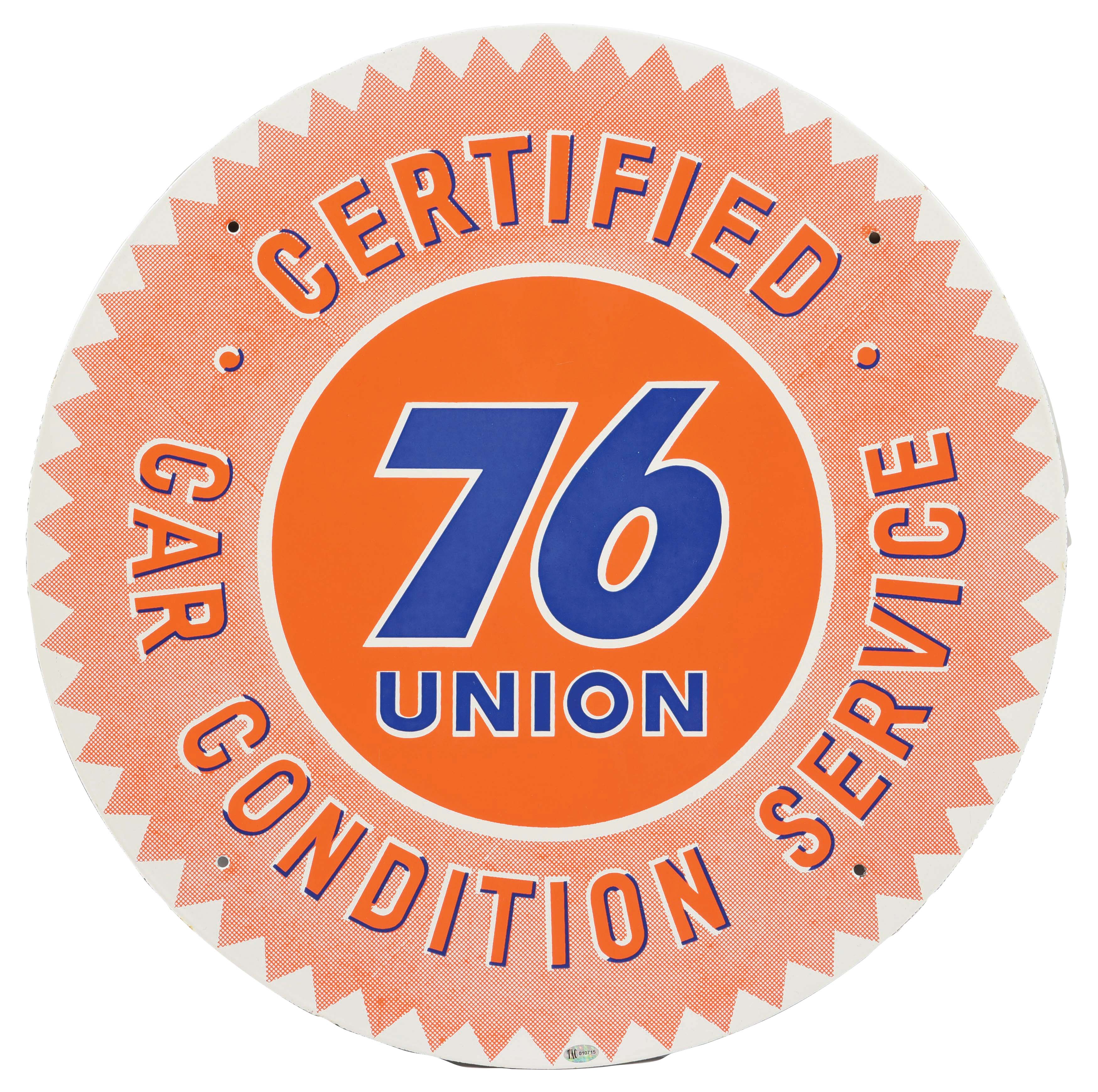 Lot Detail UNION 76 CERTIFIED CAR CONDITION SERVICE PORCELAIN SIGN.