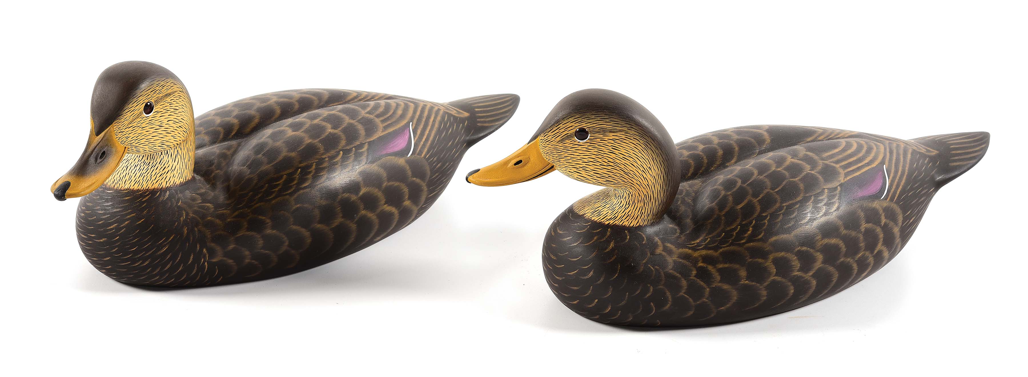Lot Detail PAIR OF HAND CARVED ARTISAN DUCK DECOYS.