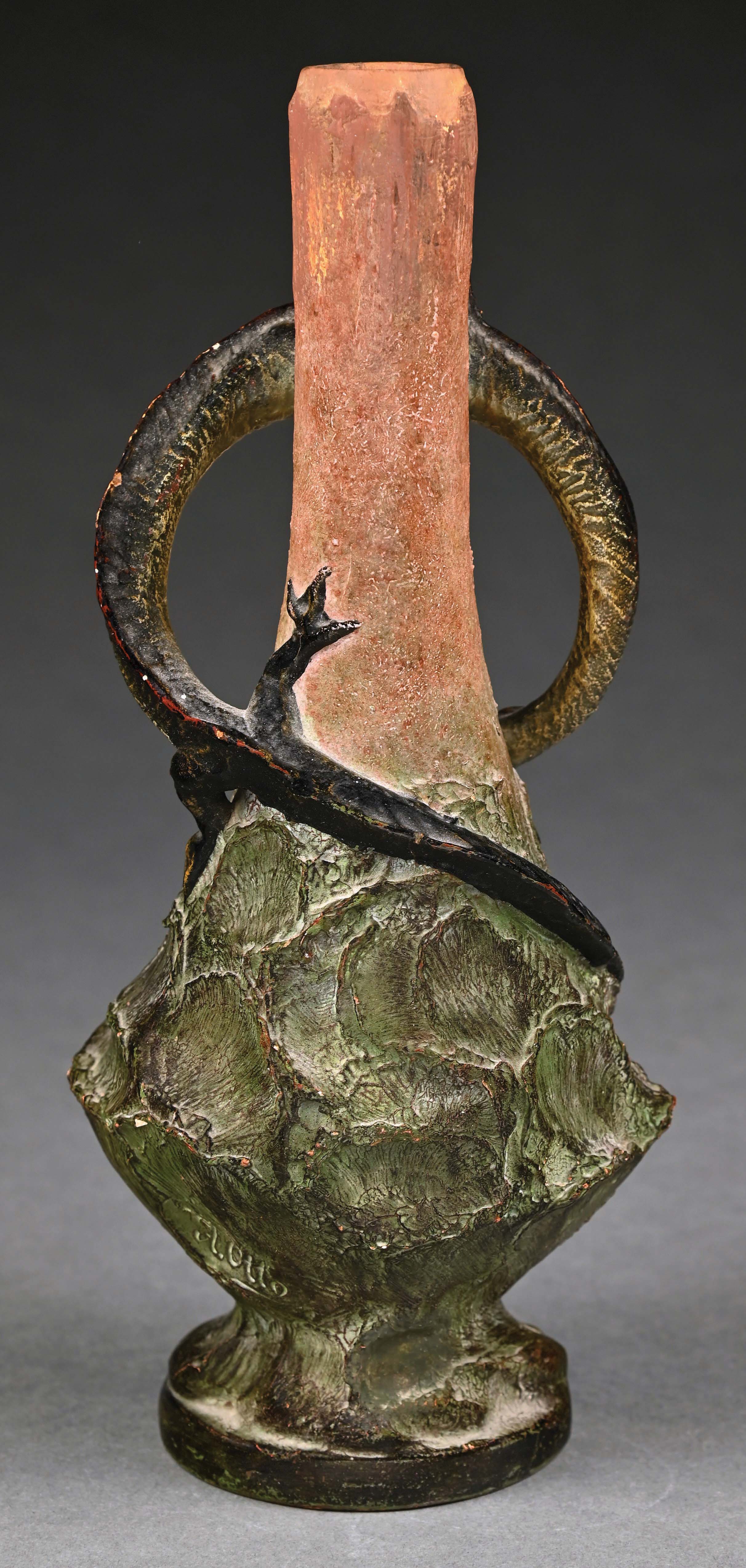 Lot Detail AUGUST OTTO EARTHENWARE DRAGON VASE FOR JOHANN MARESCH.