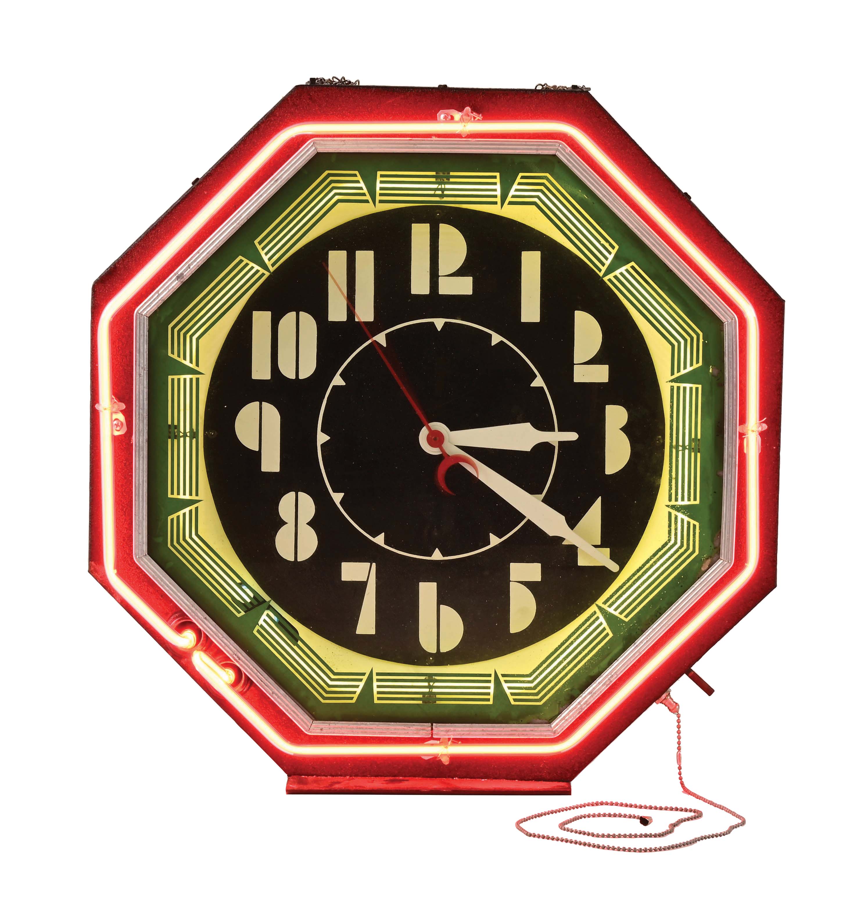 Lot Detail ART DECO NEON LIGHTUP CLOCK