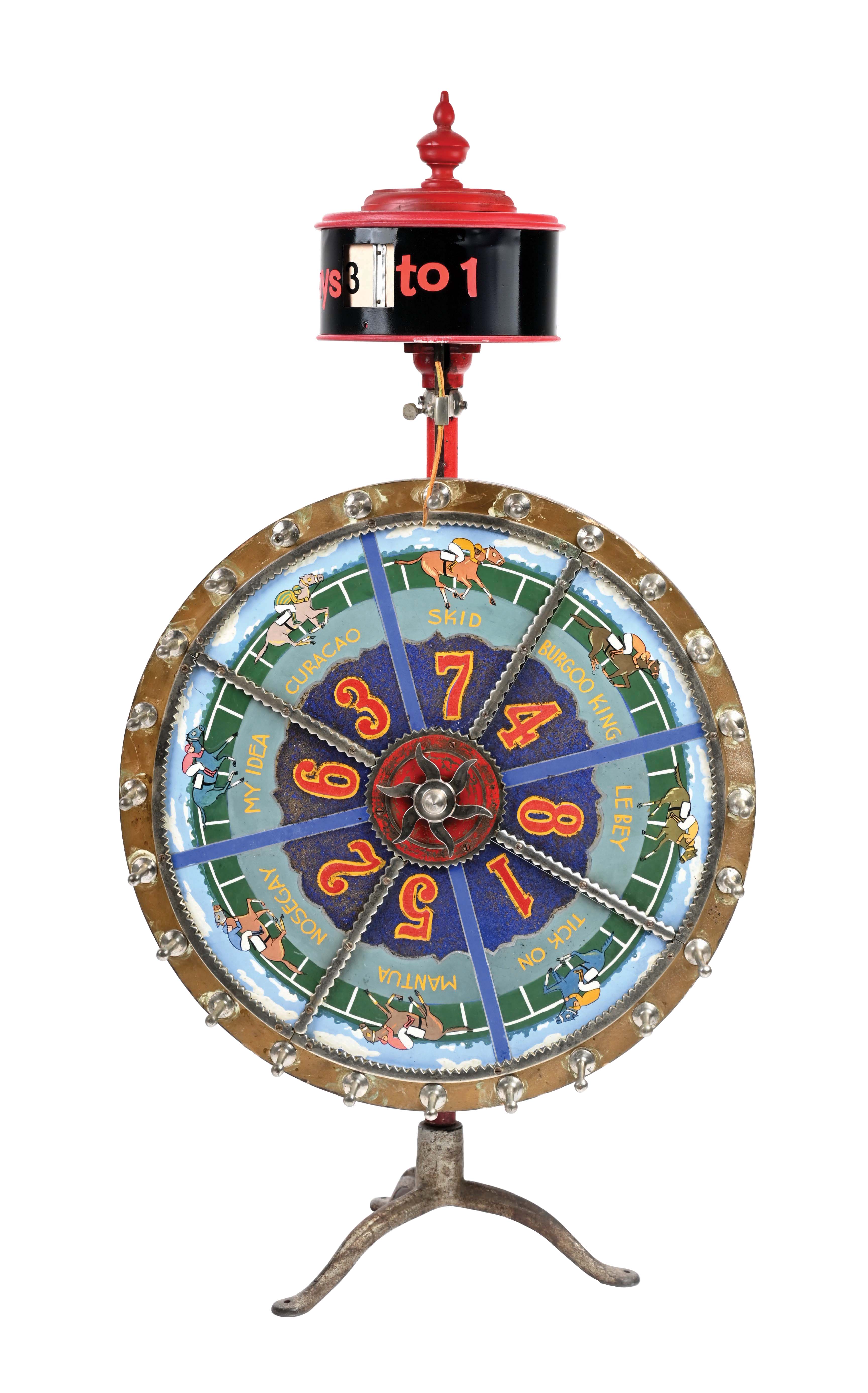 Lot Detail HORSE RACING BETTING WHEEL.
