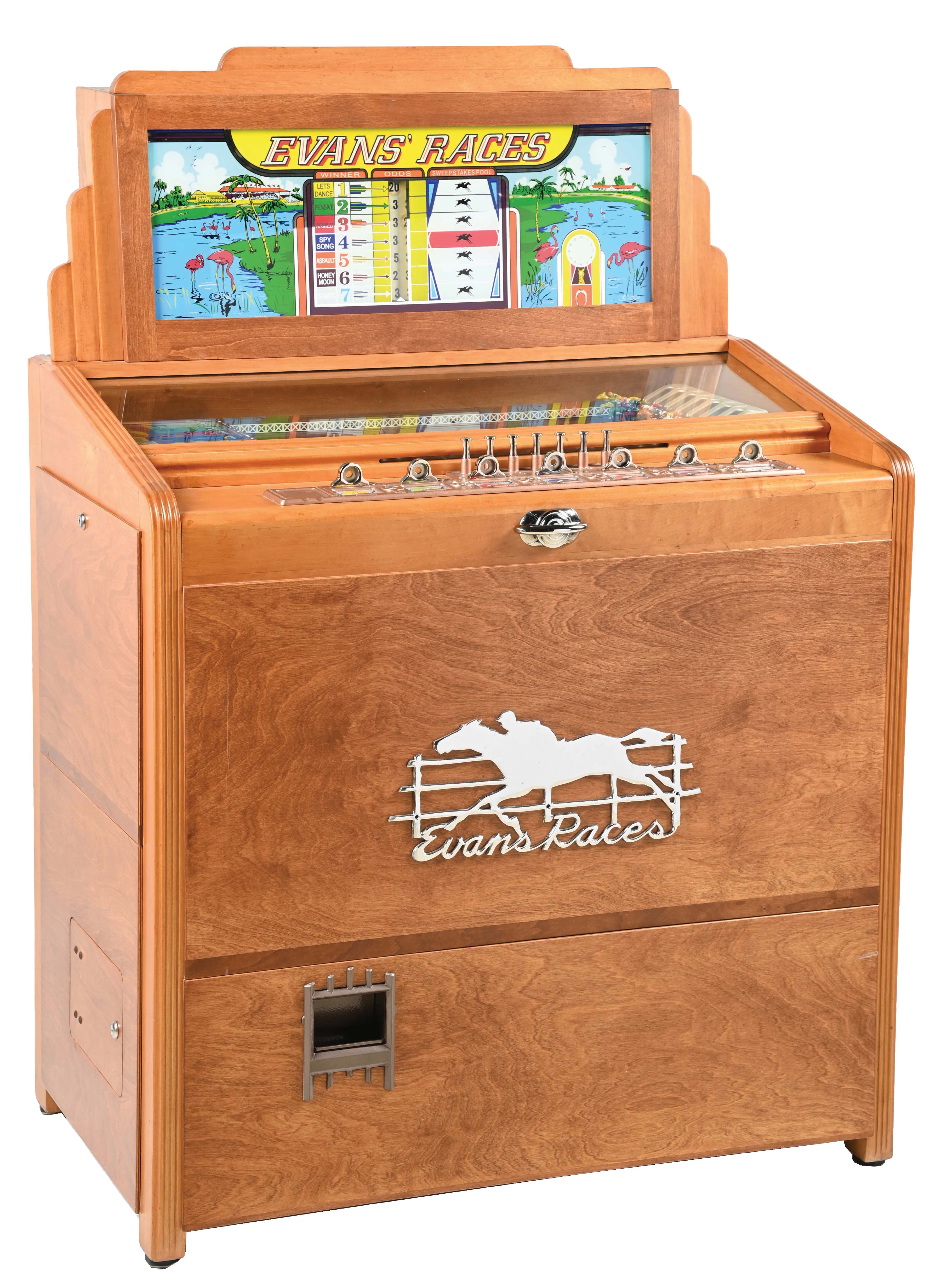 Lot Detail EVANS RACES HORSE RACING ARCADE GAME MACHINE.