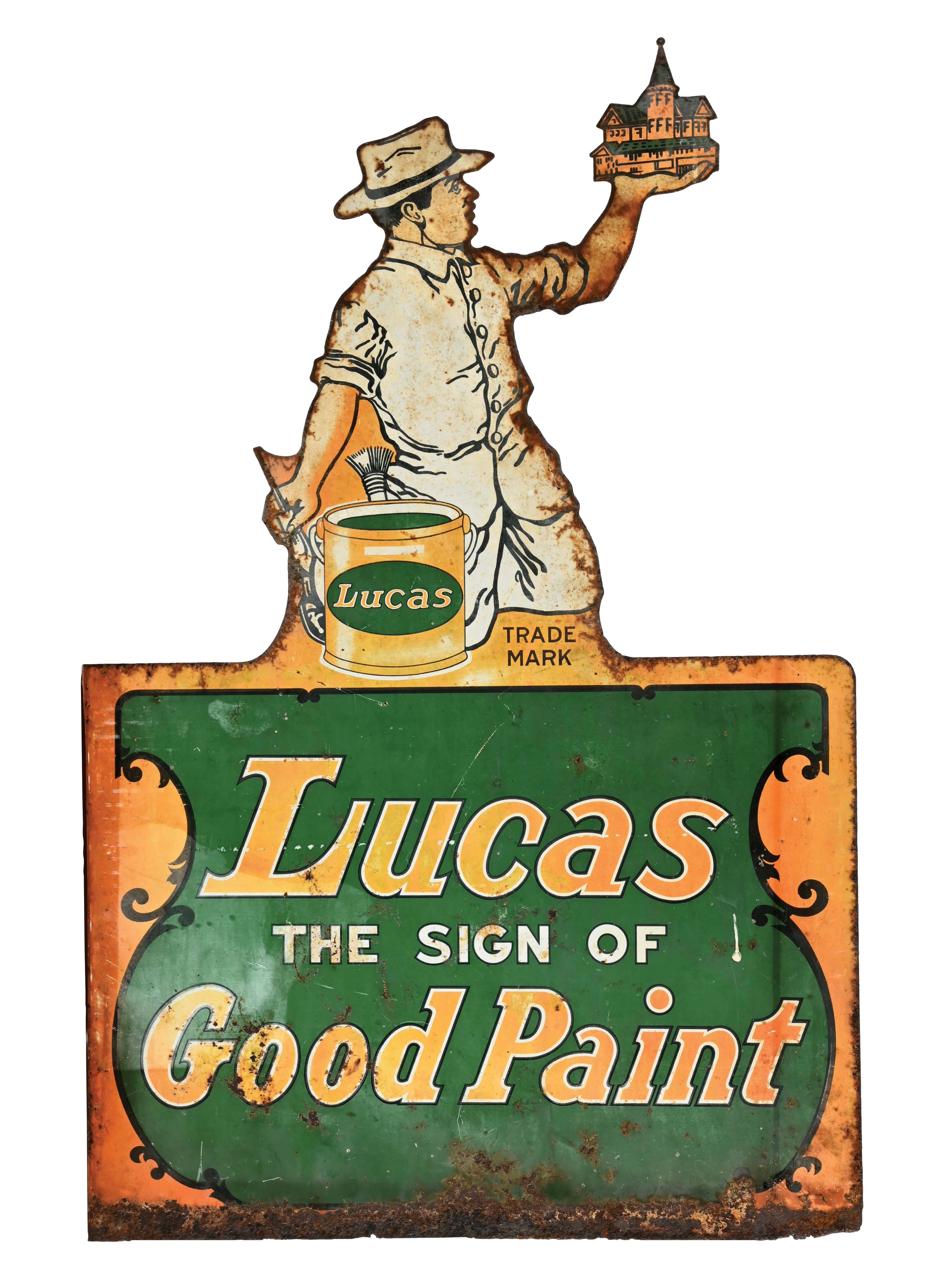 Lot Detail LUCAS THE SIGN OF GOOD PAINT FLANGE SIGN.