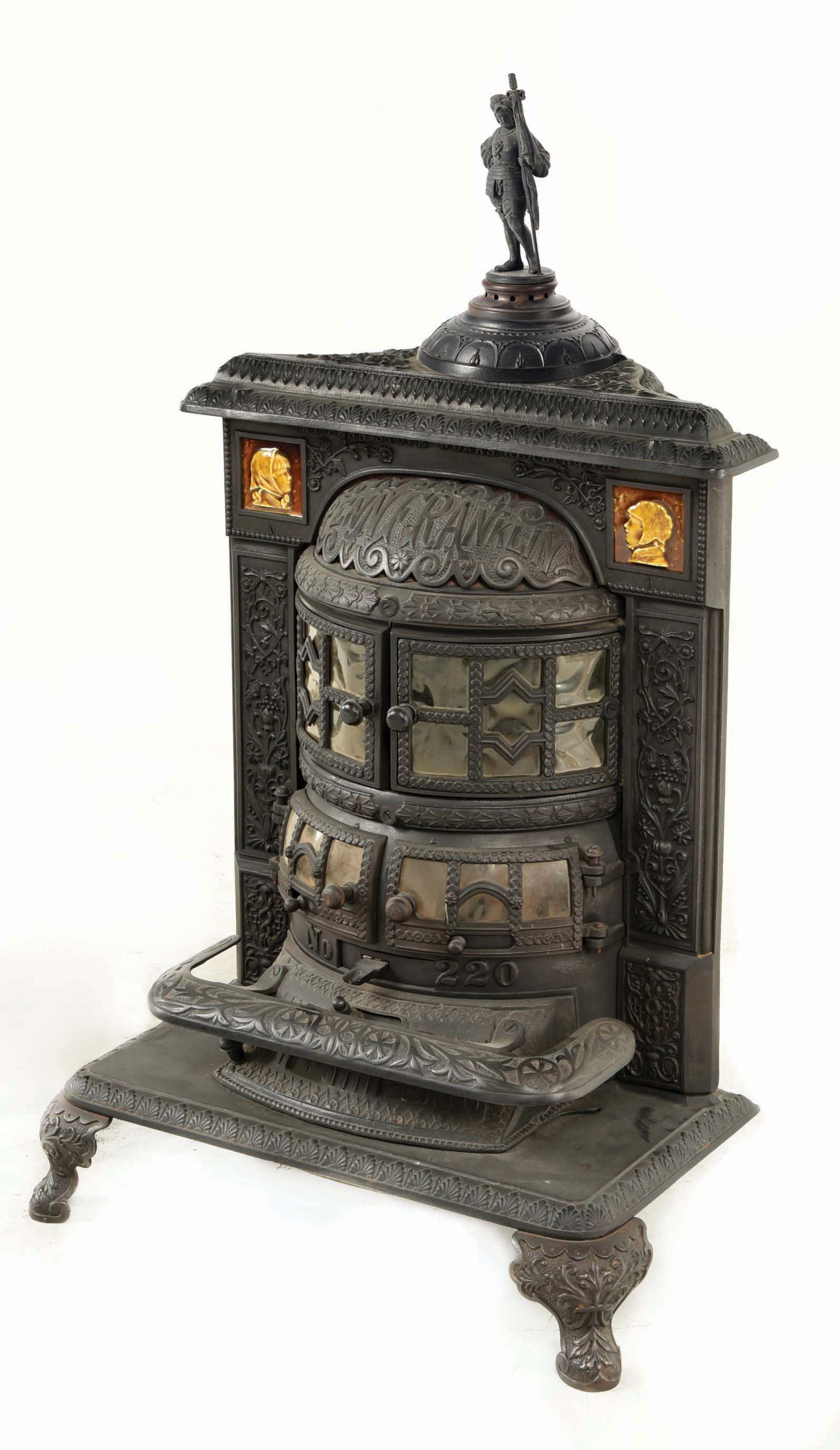 Lot Detail WONDERFUL EARLY PENNFRANKLIN CAST IRON STOVE.