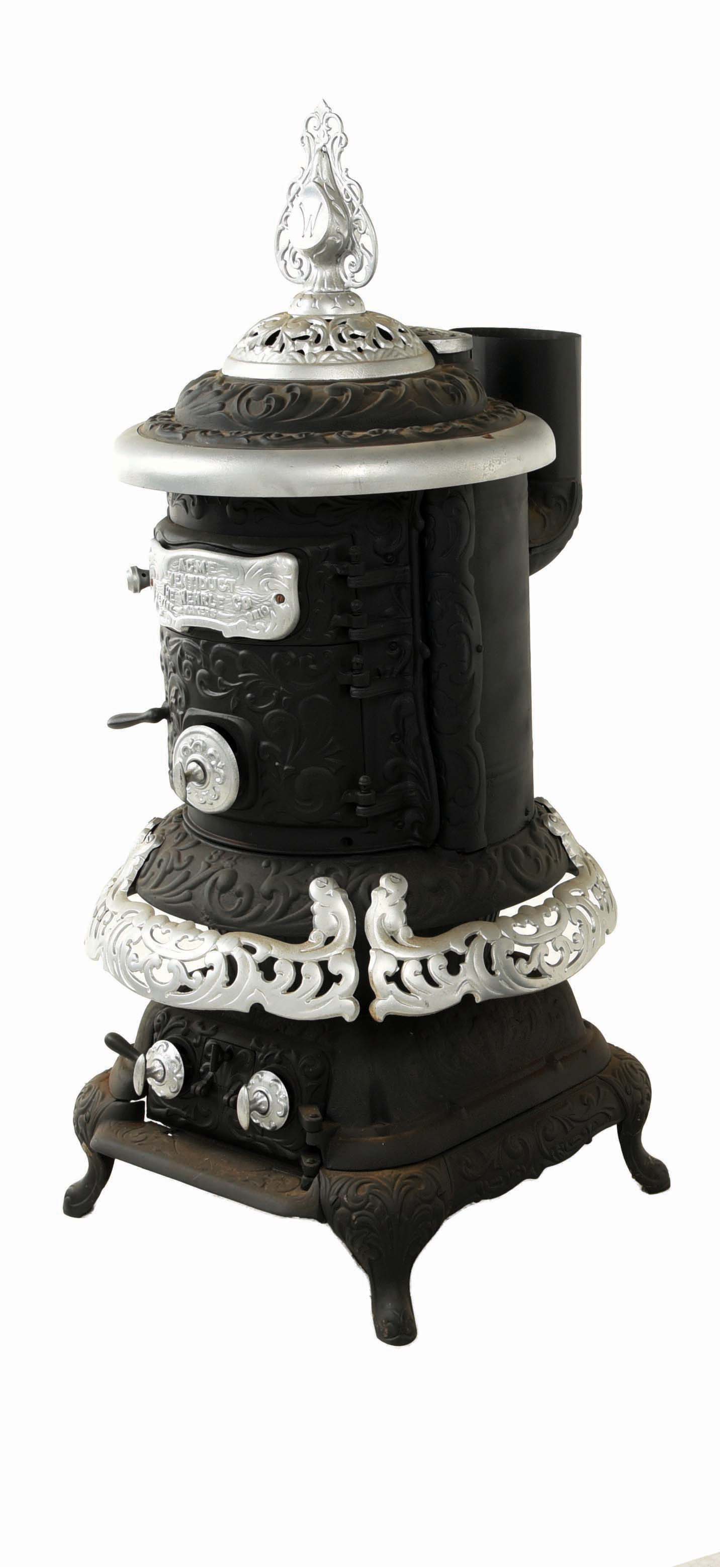 Lot Detail EARLY ACME VENTIDUCT CAST IRON STOVE.