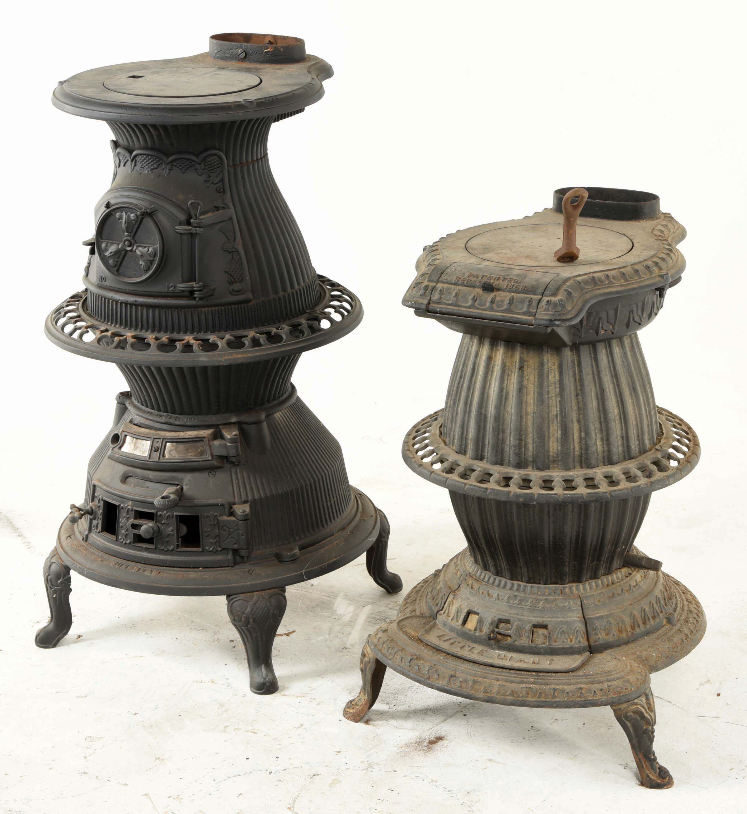 Lot Detail PAIR OF WONDERFUL EARLY POTBELLY STOVES.