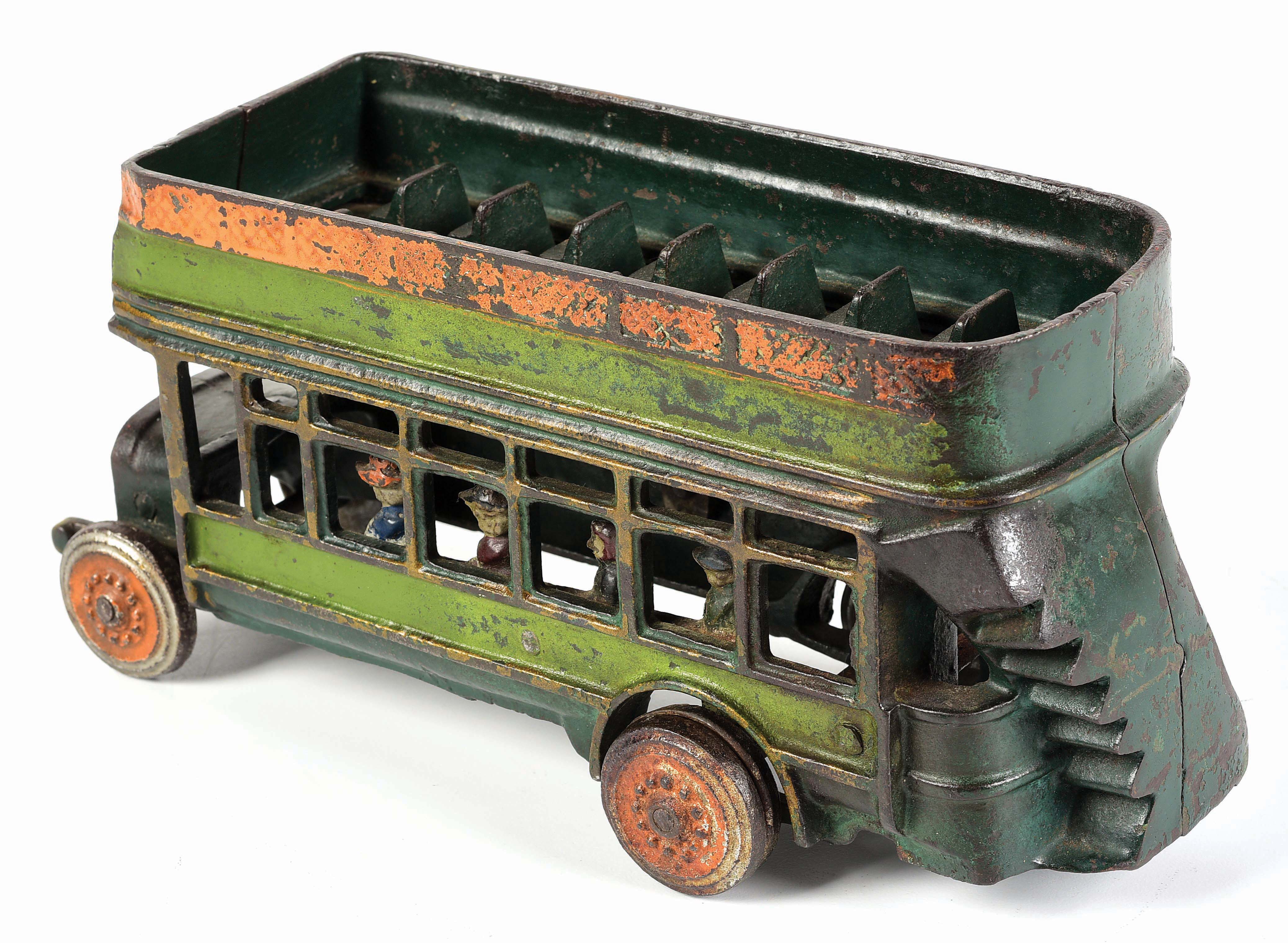 Lot Detail CAST IRON DOUBLEDECKER TOY BUS.