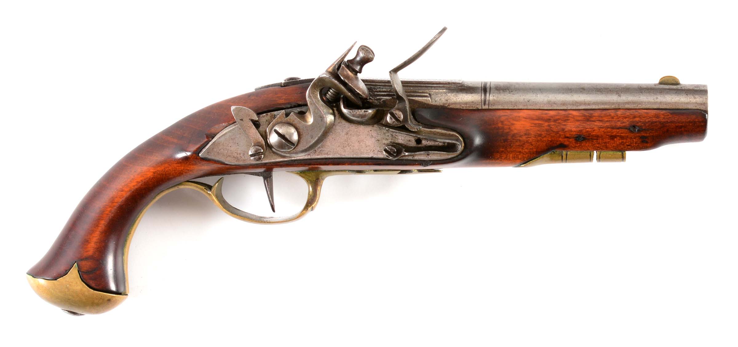 Lot Detail (A) CONTINENTAL DOG LOCK FLINTLOCK PISTOL.