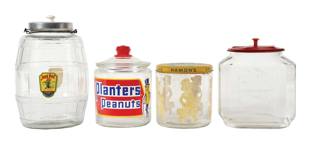 Lot Detail COLLECTION OF 4 COUNTRY STORE DISPLAY JARS.