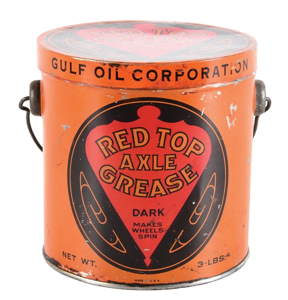 Lot Detail EARLY GULF RED TOP AXLE GREASE 3 LBS CAN.