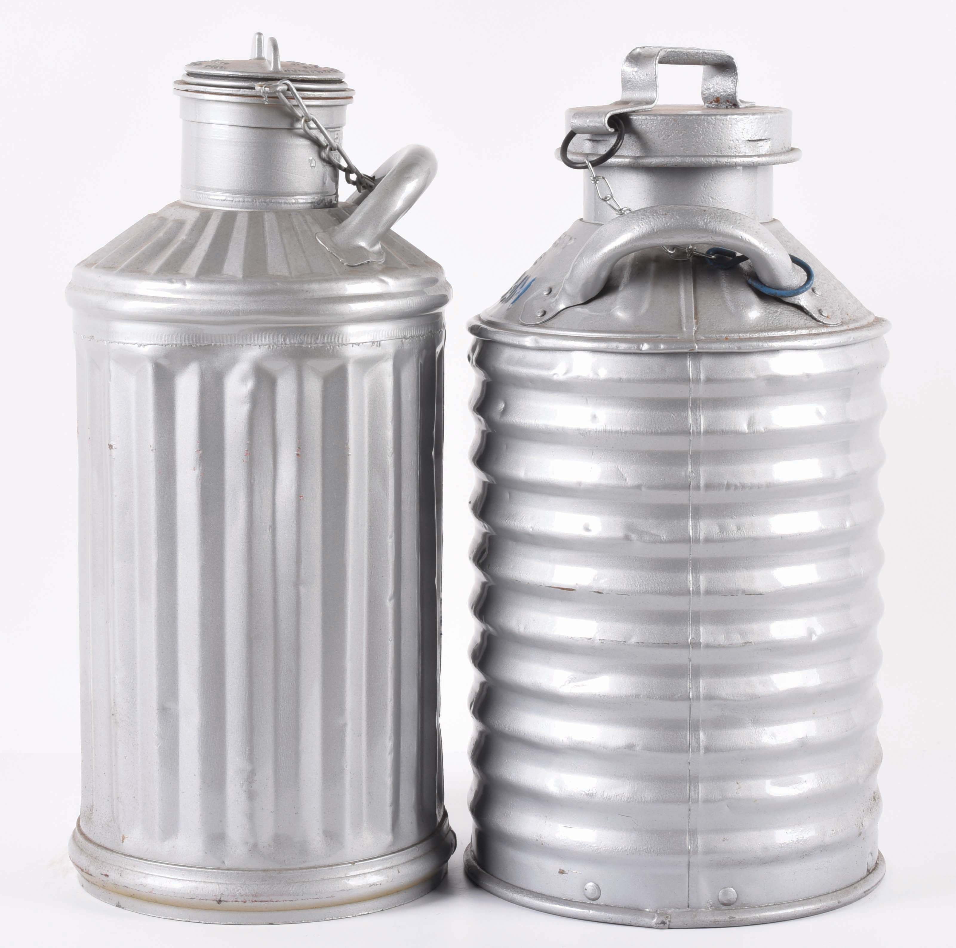 Lot Detail COLLECTION OF 2 5GALLON METAL OIL CONTAINERS.