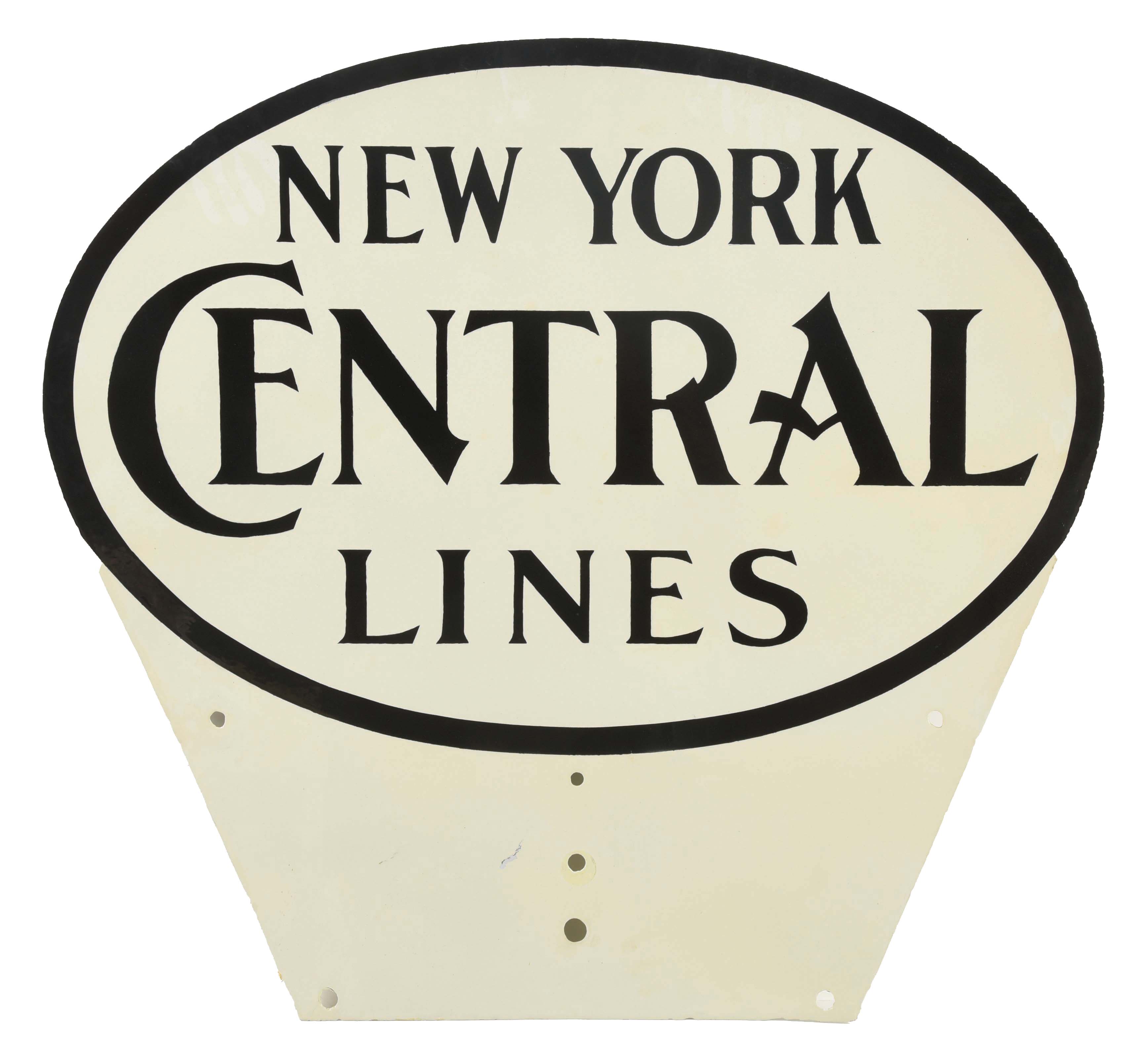 Lot Detail NEW YORK CENTRAL LINES PORCELAIN RAILROAD SIGN.