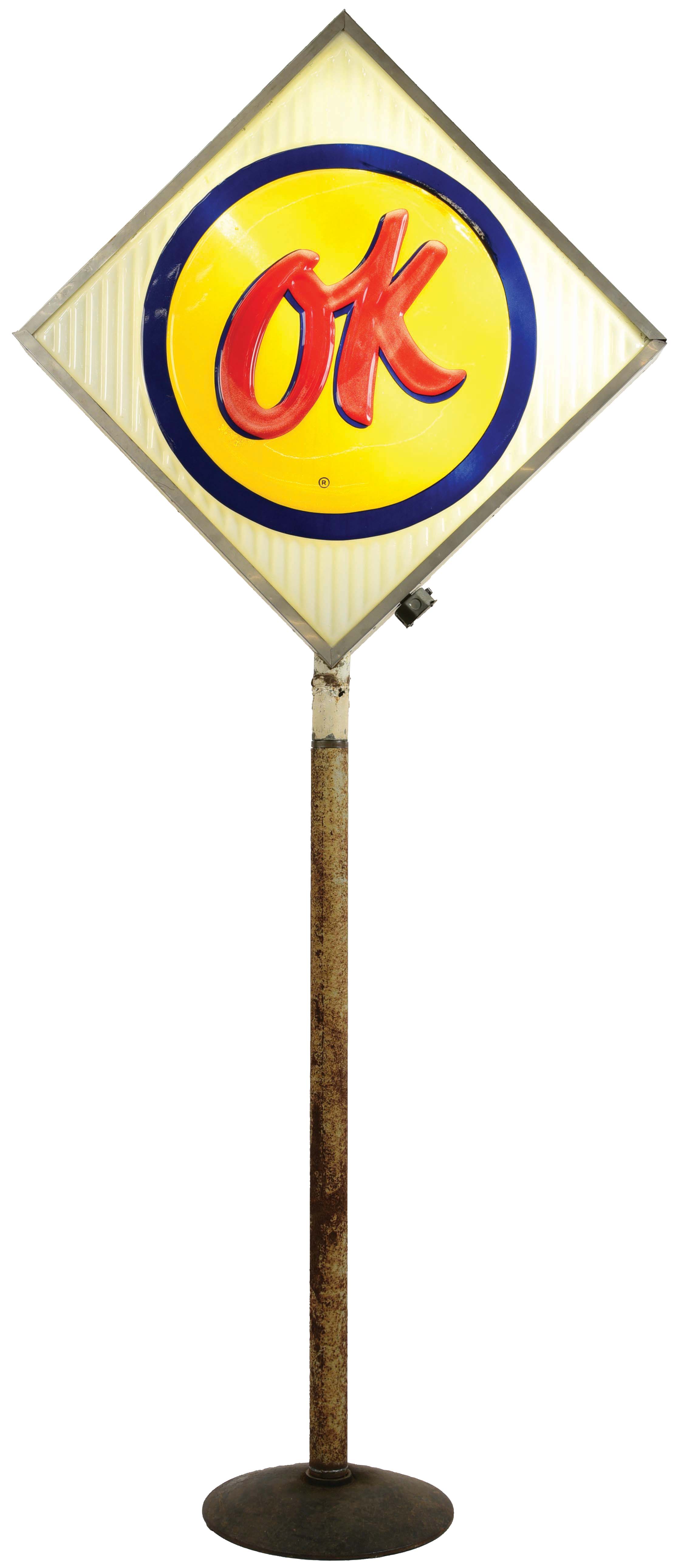 Lot Detail OK CHEVROLET DEALERSHIP PLASTIC LIGHTED SIGN.