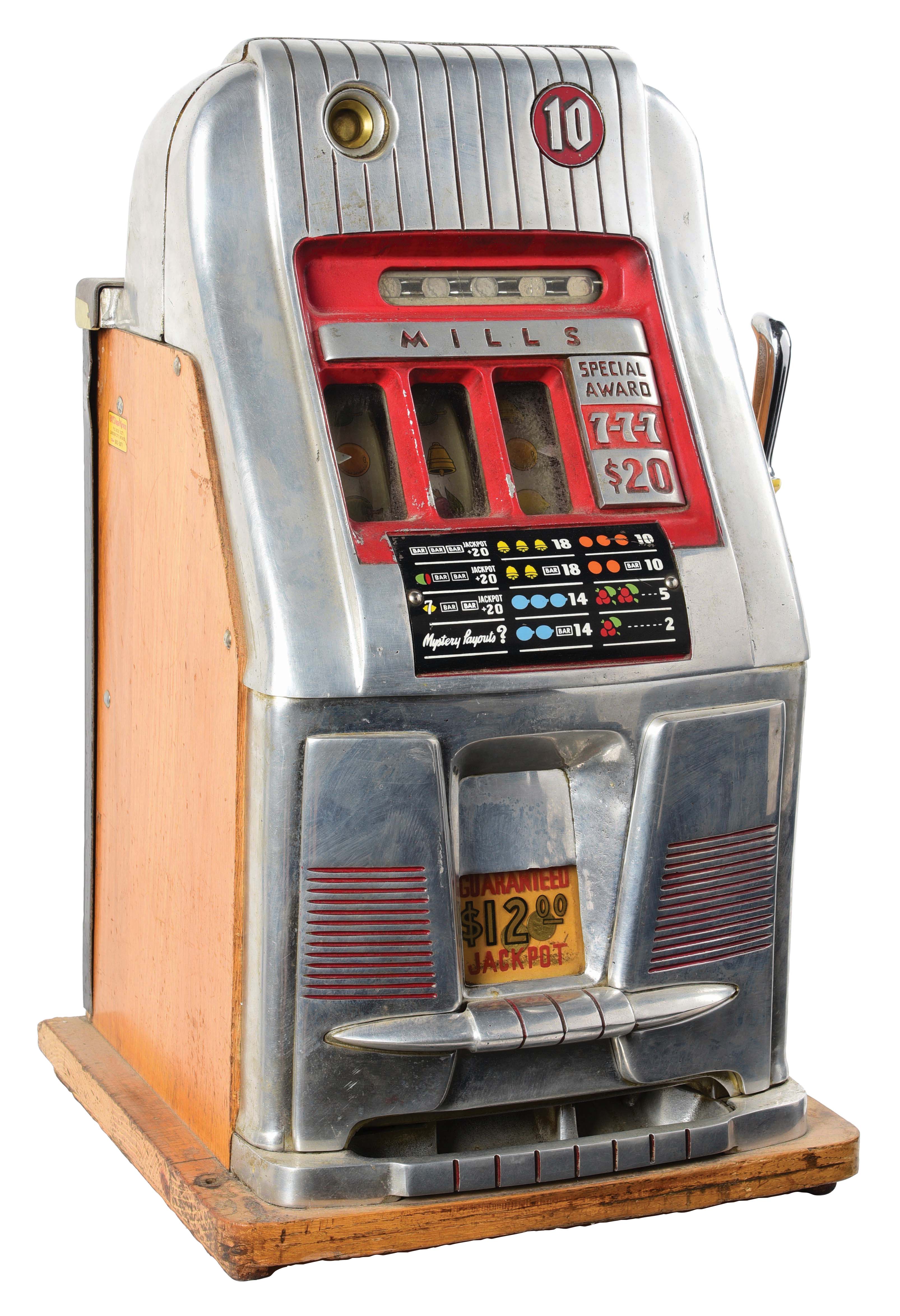 Lot Detail 10¢ MILLS NOVELTY CO. 777 HIGH TOP SLOT MACHINE.