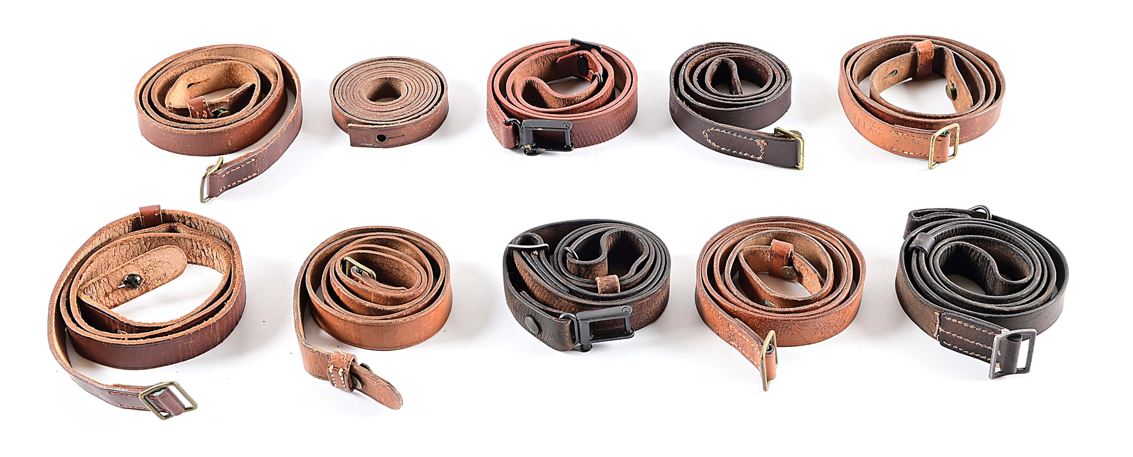 Lot Detail LOT OF 9 GERMAN LEATHER SLINGS.