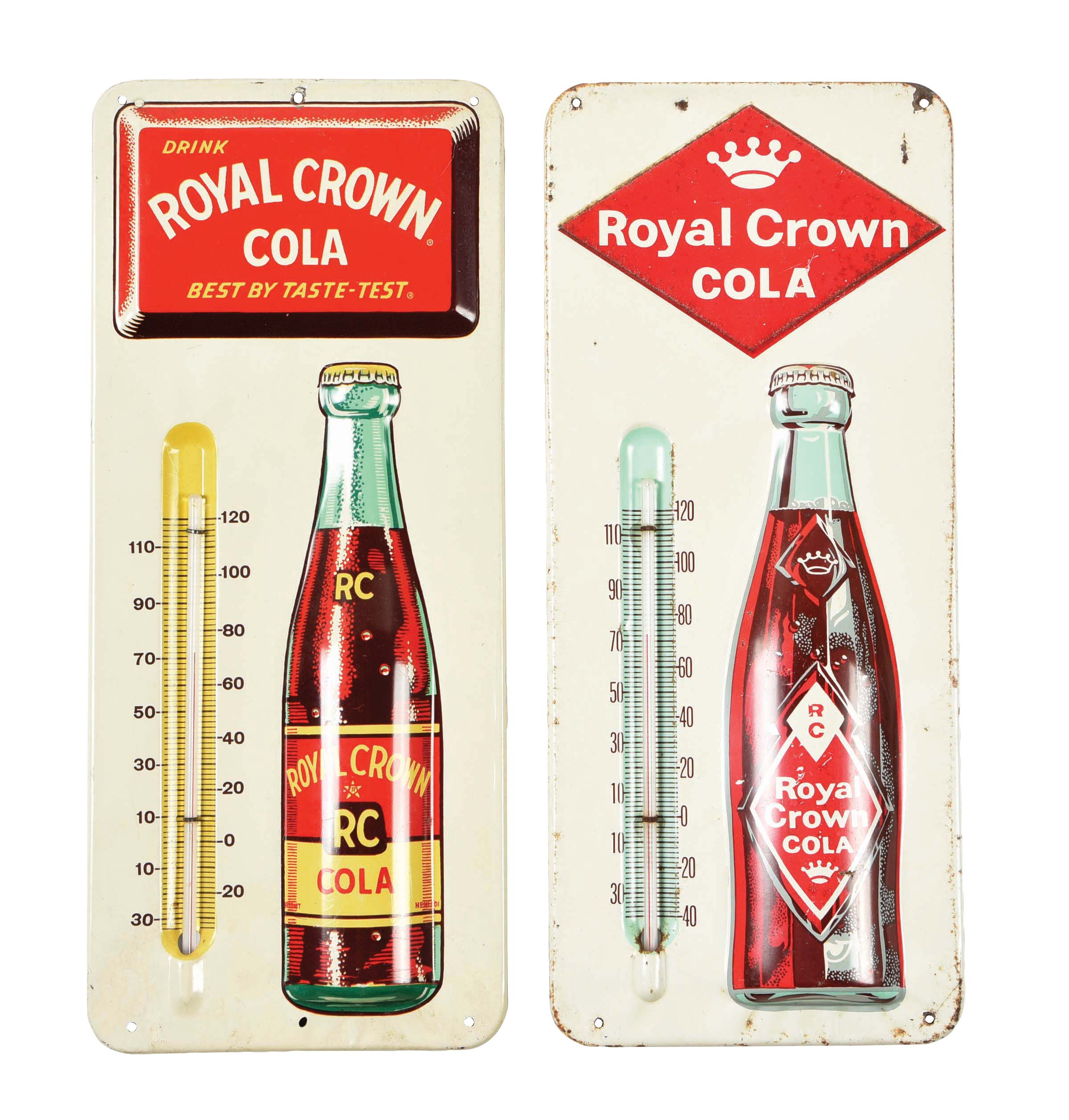 Lot Detail COLLECTION OF 2 ROYAL CROWN COLA PAINTED METAL