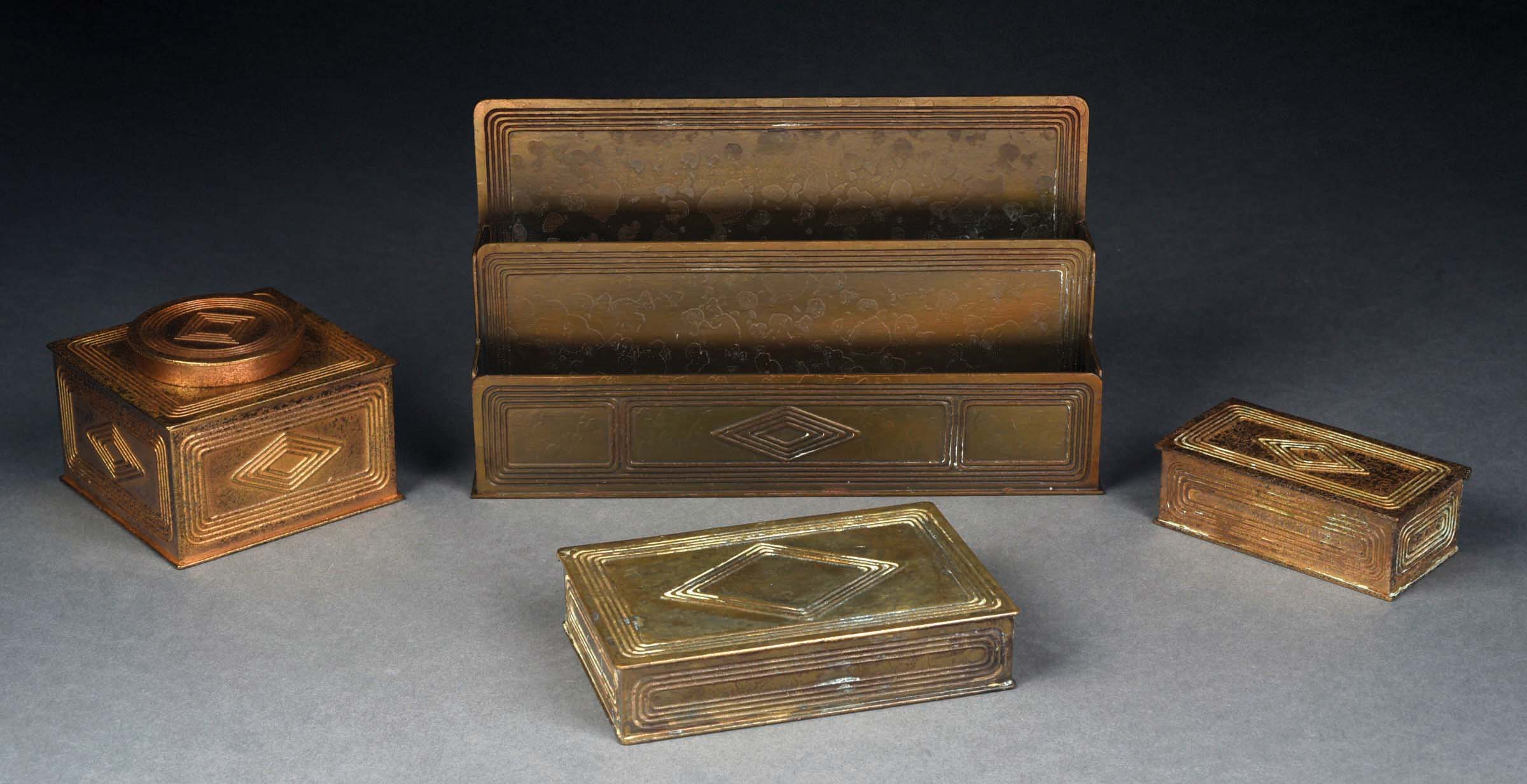 Lot Detail TIFFANY STUDIOS 4PIECE "GRADUATE" DESK SET