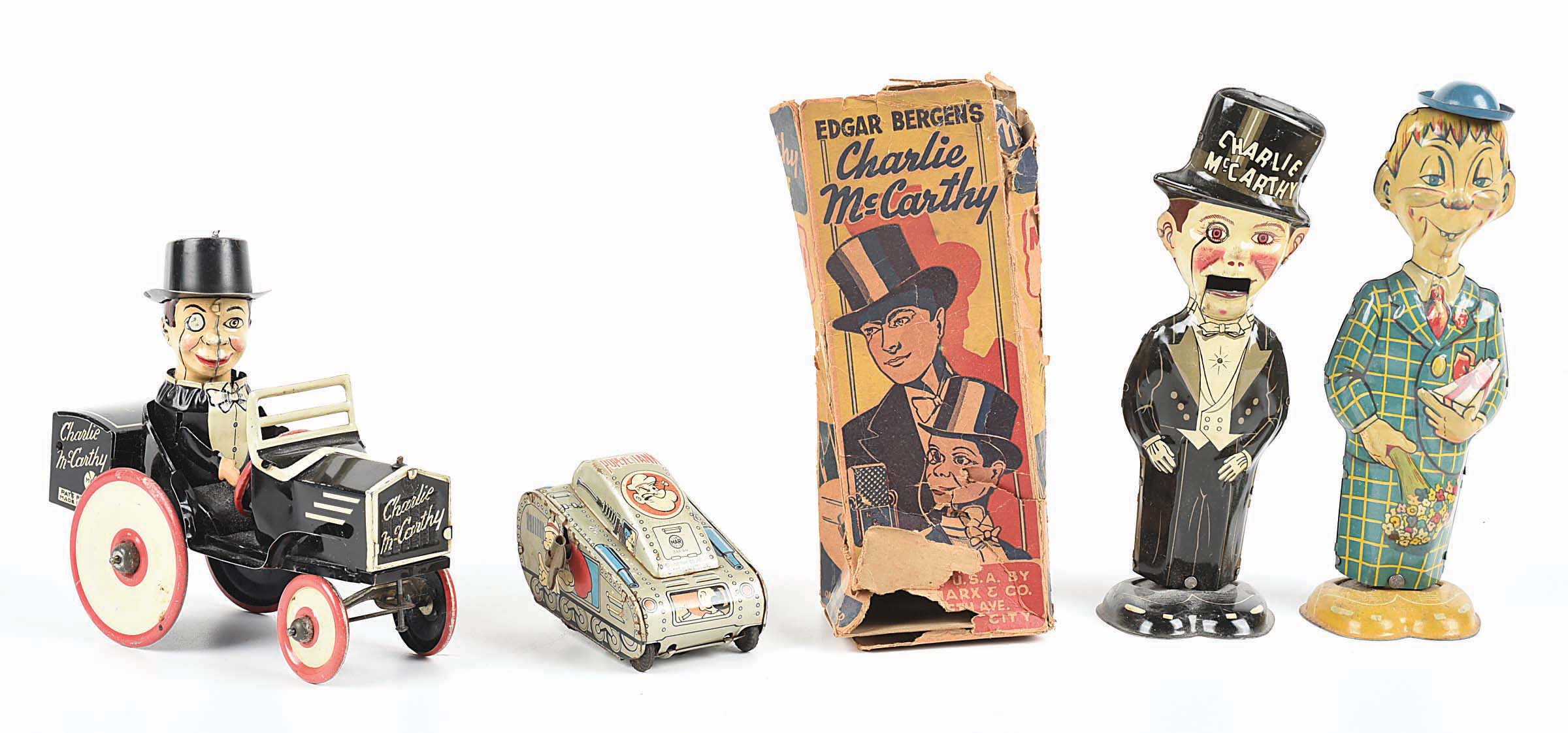 Lot Detail LOT OF 4 MARX & LINEMAR TIN LITHO WINDUP CHARACTER TOYS