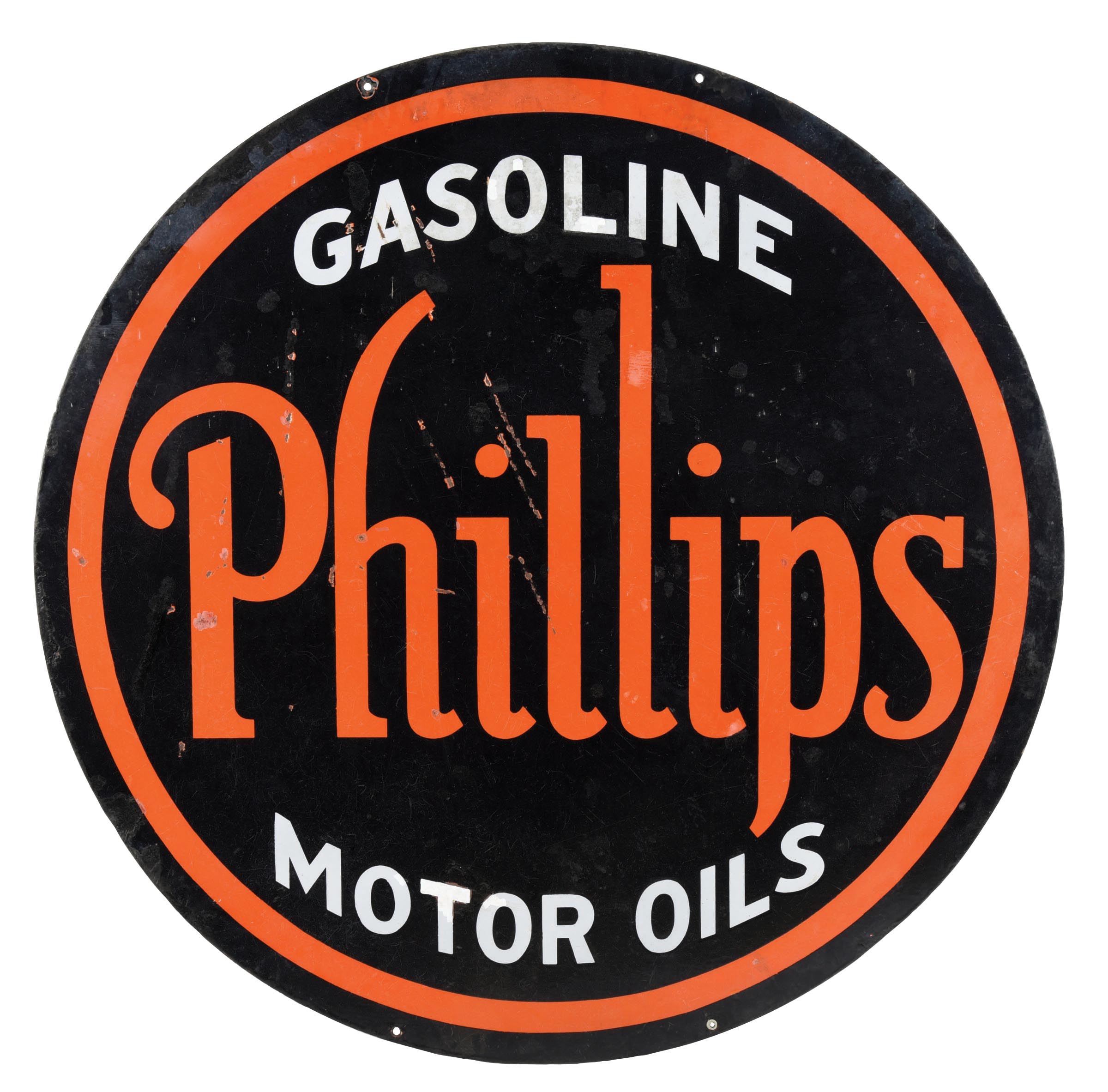 Lot Detail PHILLIPS MOTOR OILS AND GASOLINE PORCELAIN SIGN.