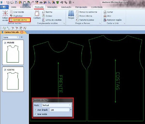 Aprenda a usar la herramienta sentido del hilo de Audaces Vestuario