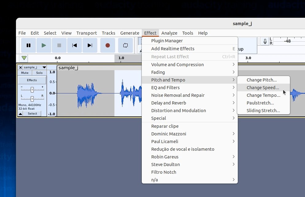 How to extend audio in Audacity