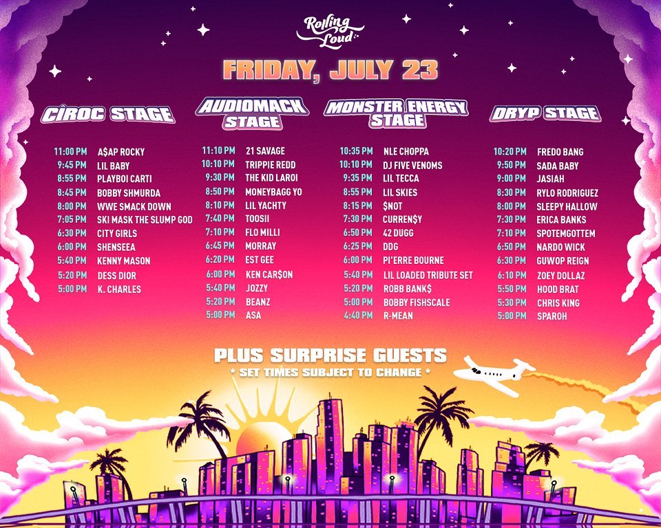 Rolling Loud Reveals Set Times, Unveils Merch for Miami 2021 Audible